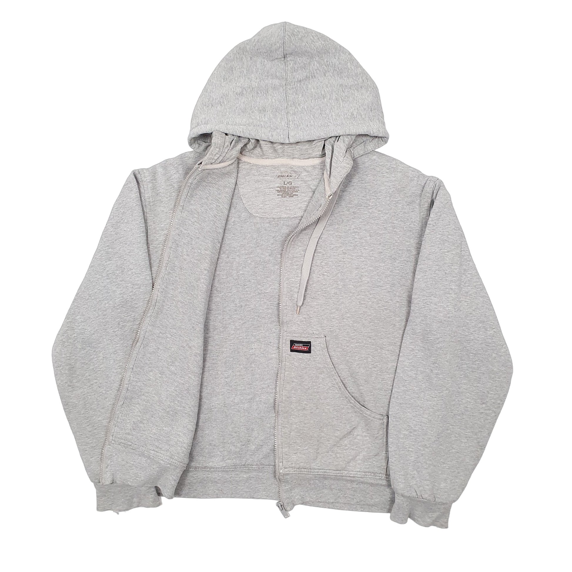 Mens Grey Dickies Hoodie Full Zip Jumper