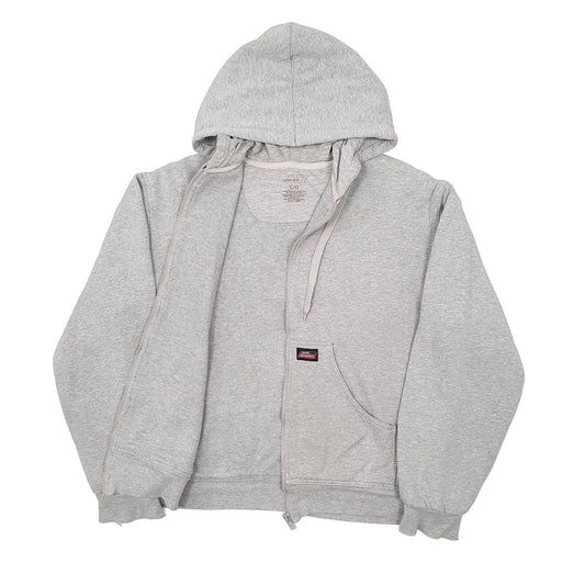 Mens Grey Dickies Hoodie Full Zip Jumper