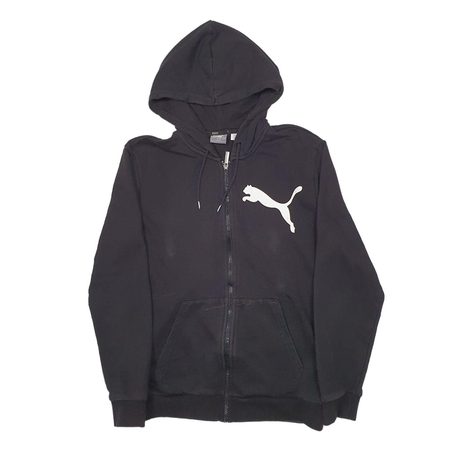Mens Black Puma Spellout Full Zip Jumper