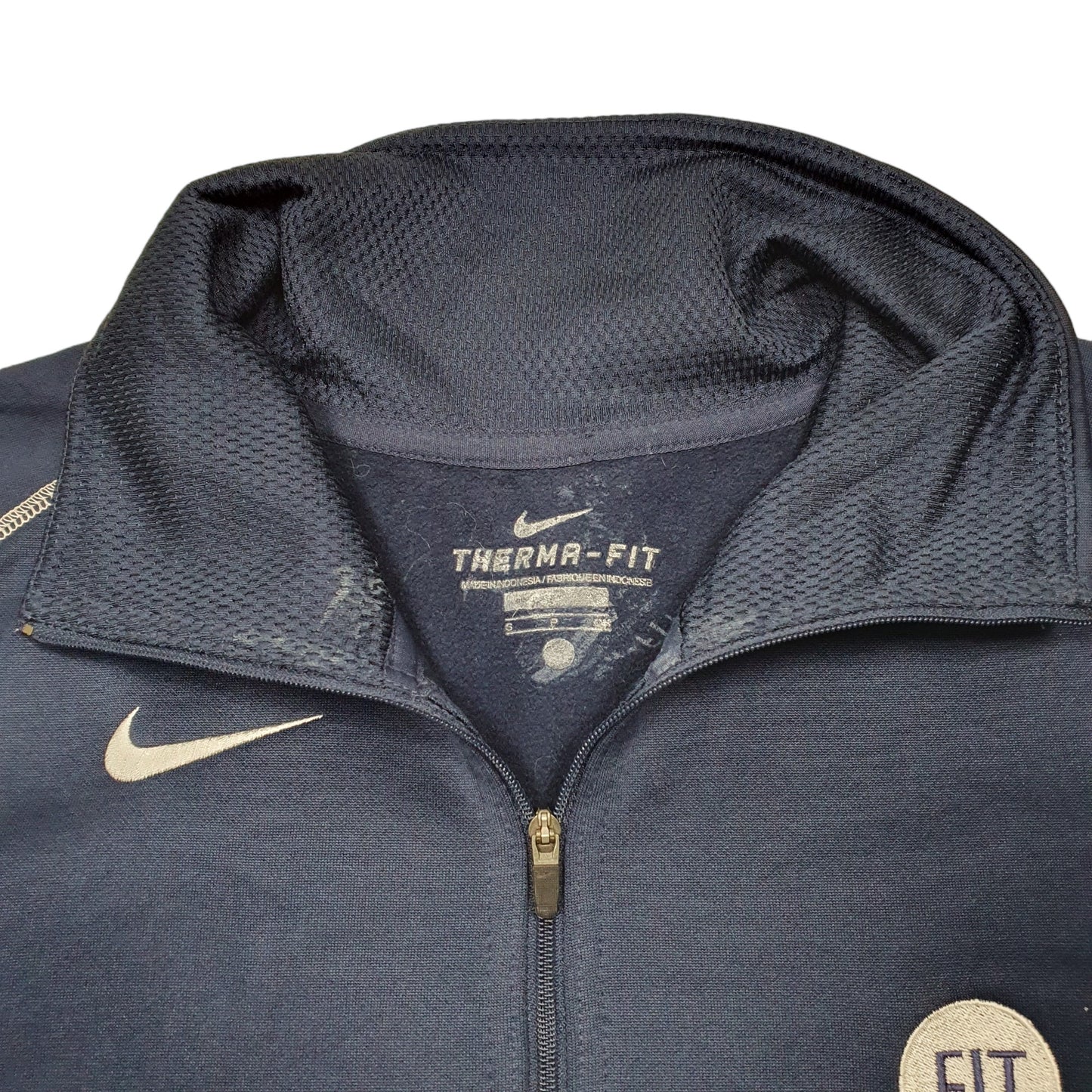 Mens Navy Nike Therma Fit Athletics Coach Quarter Zip Jumper
