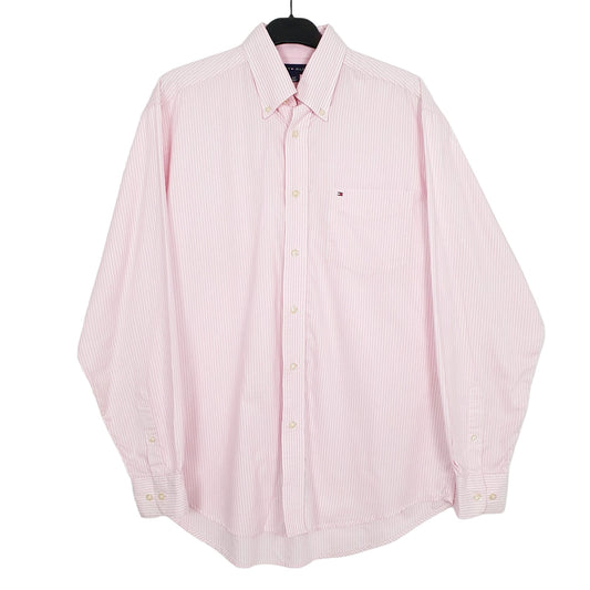 Tommy Hilfiger Long Sleeve Regular Fit Pinstripe Shirt Pink