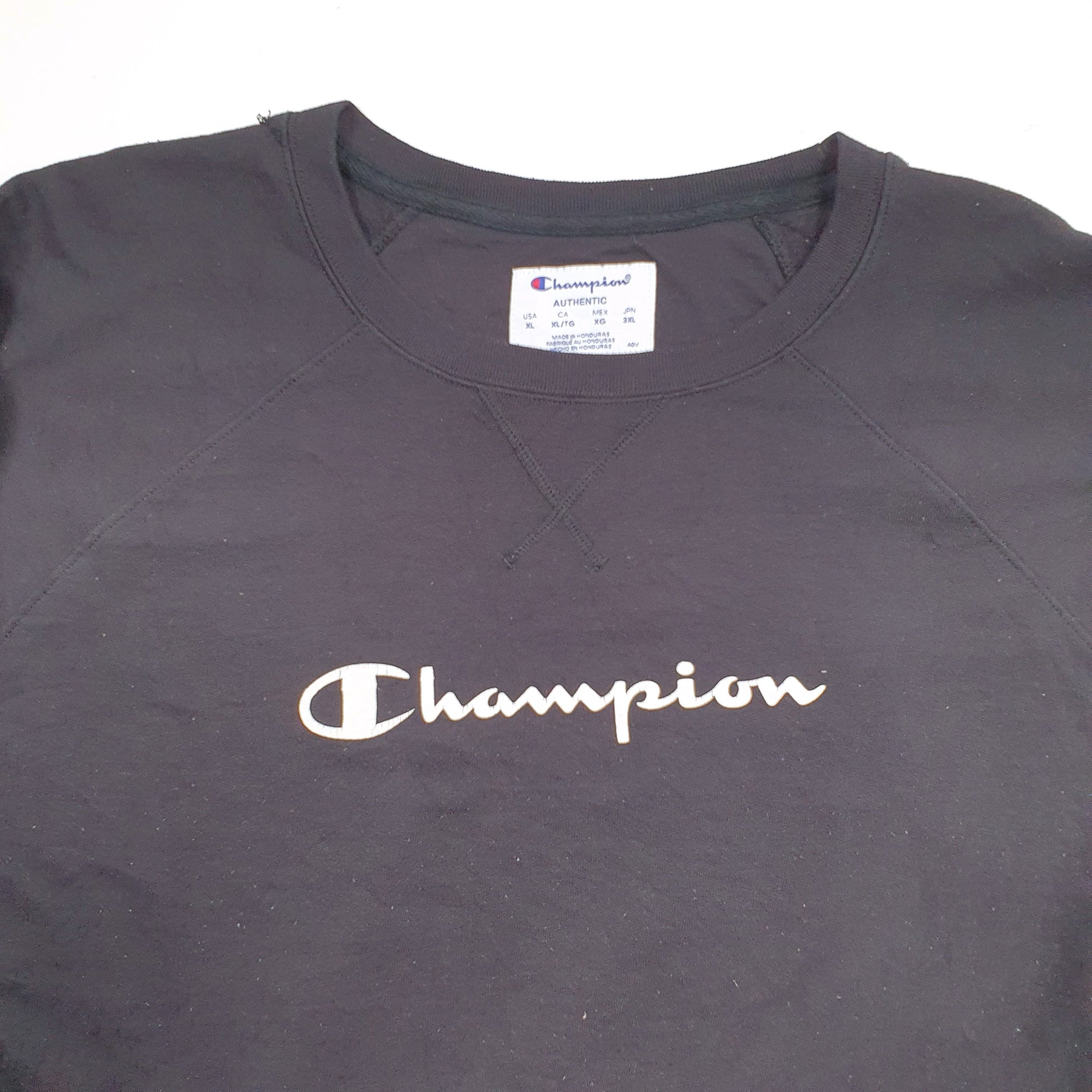 Mens Black Champion Bobbling throughout Crewneck Jumper