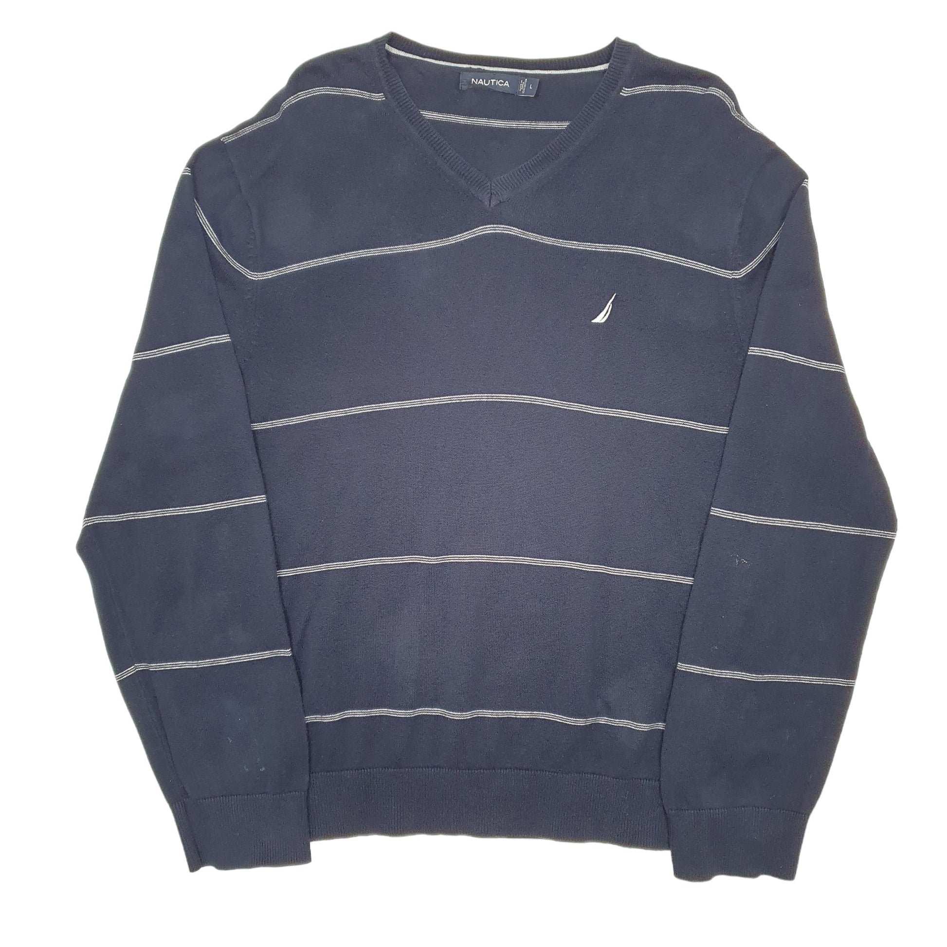 Mens Navy Nautica  V Neck Jumper