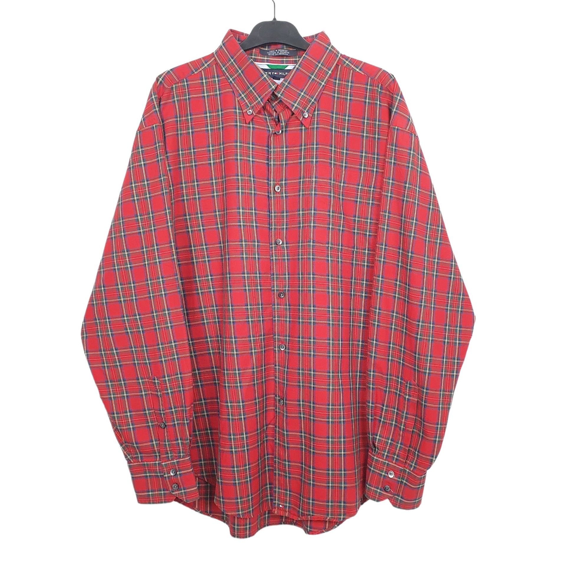 Tommy Hilfiger Long Sleeve Regular Fit Check Shirt Red