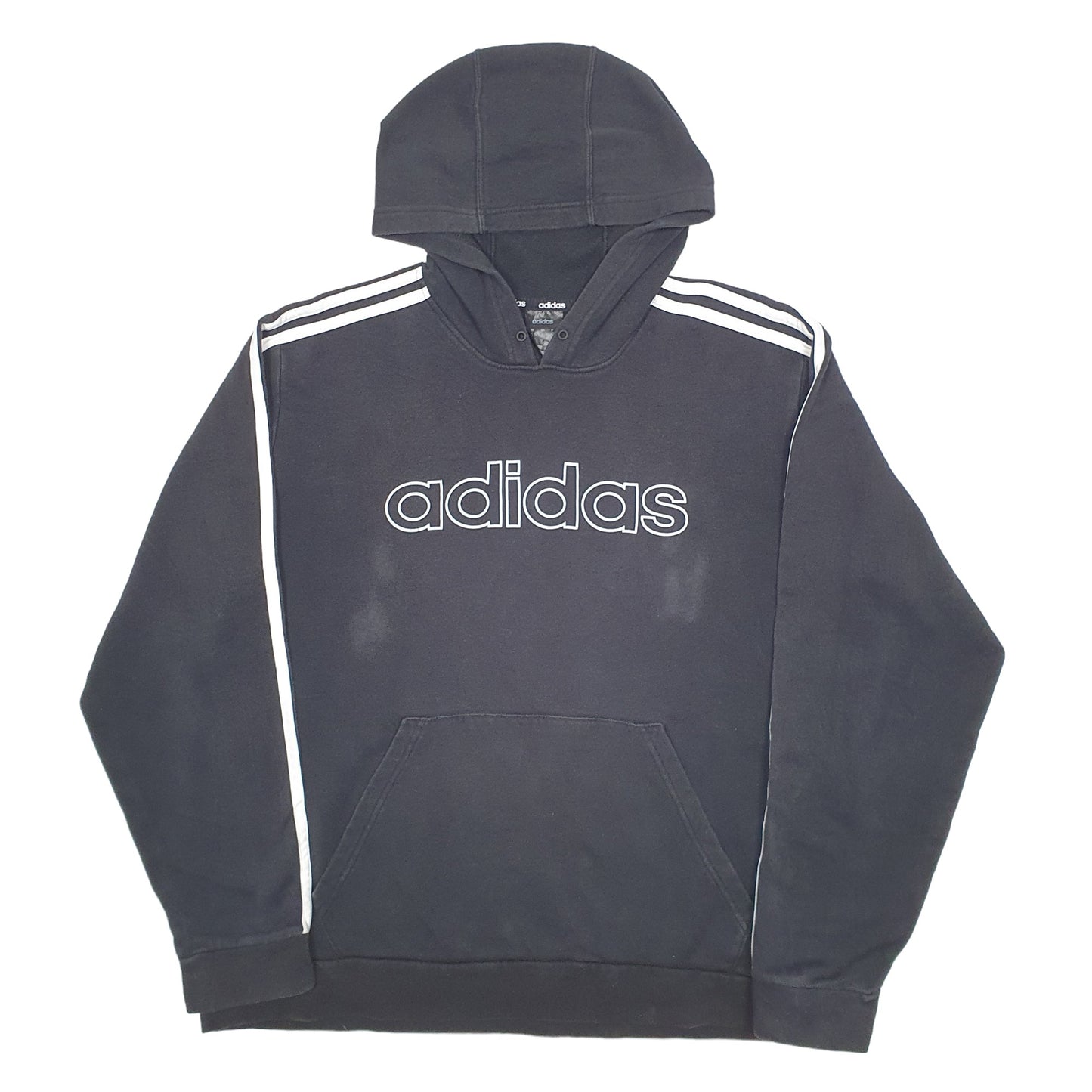 Mens Black Adidas Spellout Hoodie Jumper