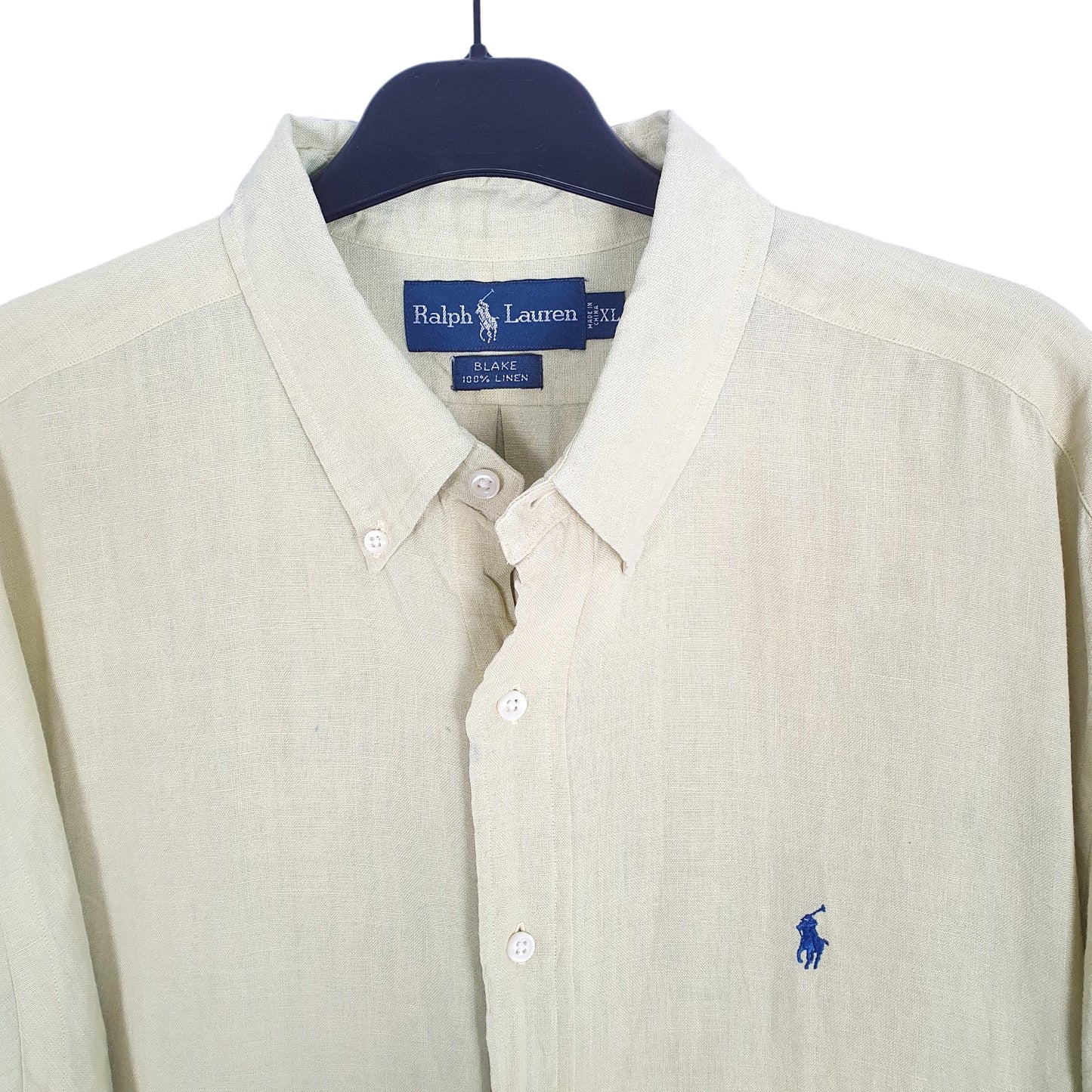 Ralph Lauren Short Sleeve Blake Fit Linen Shirt Yellow