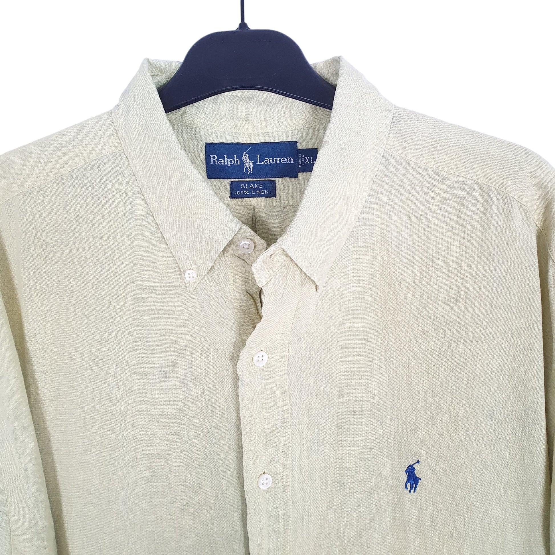 Ralph Lauren Short Sleeve Blake Fit Linen Shirt Yellow