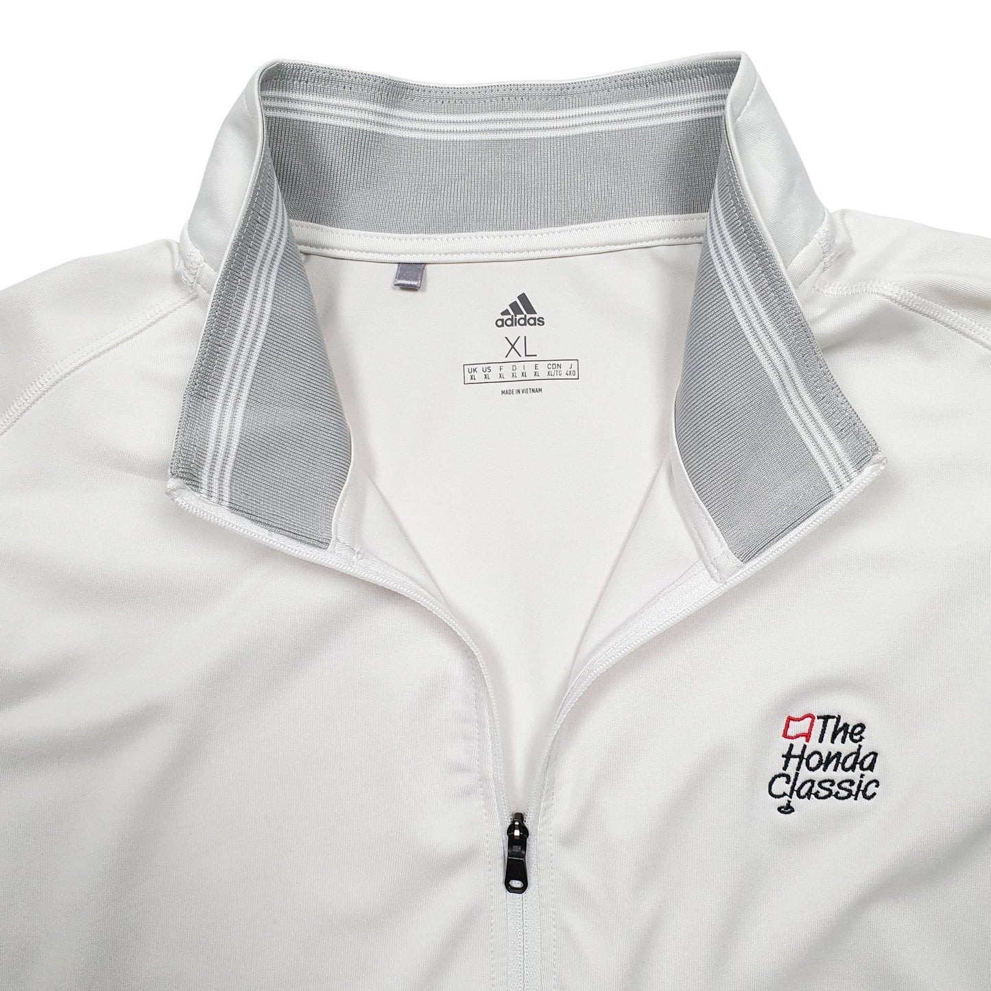 Mens Cream Adidas PGA Golf Palm Springs Quarter Zip Jumper