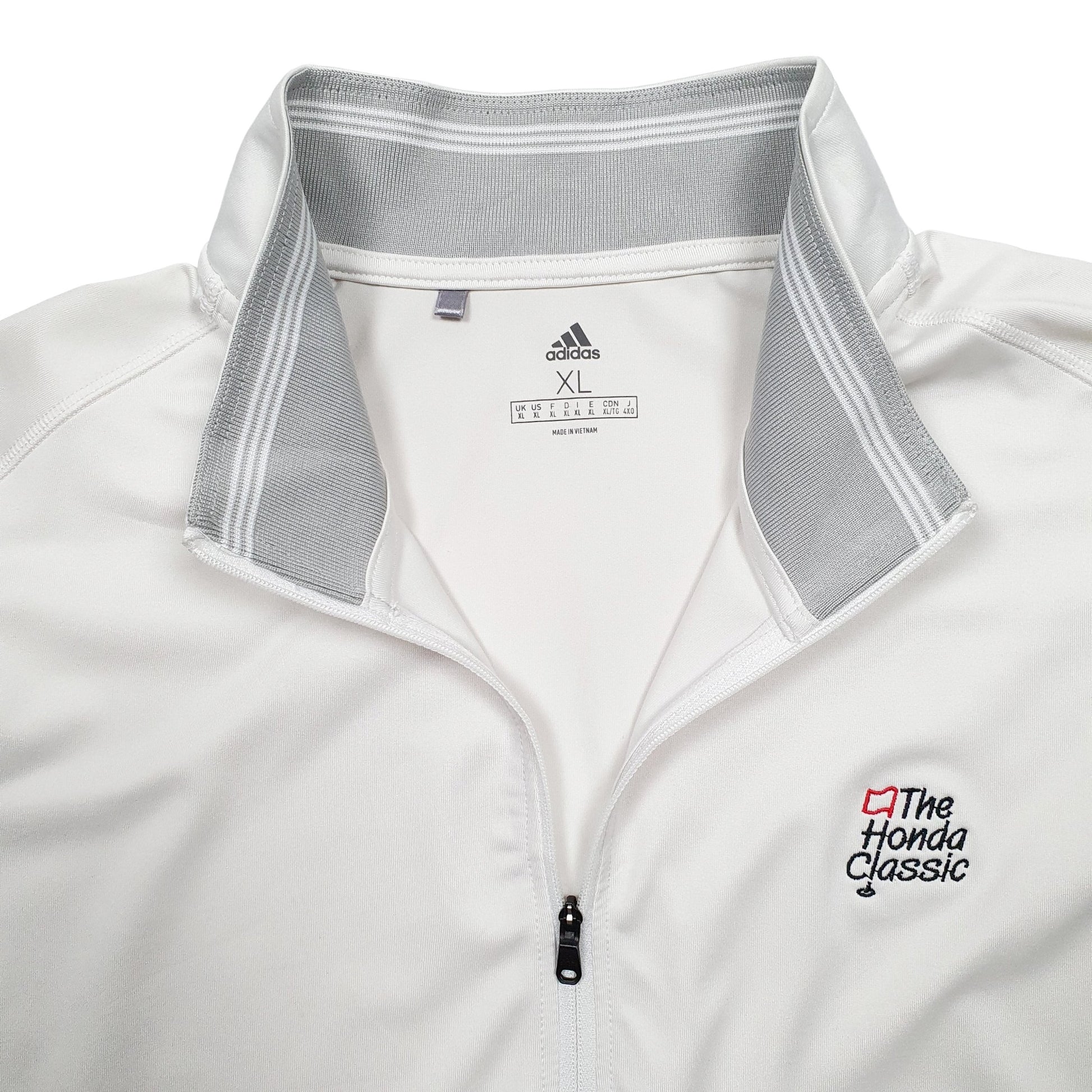 Mens Cream Adidas PGA Golf Palm Springs Quarter Zip Jumper