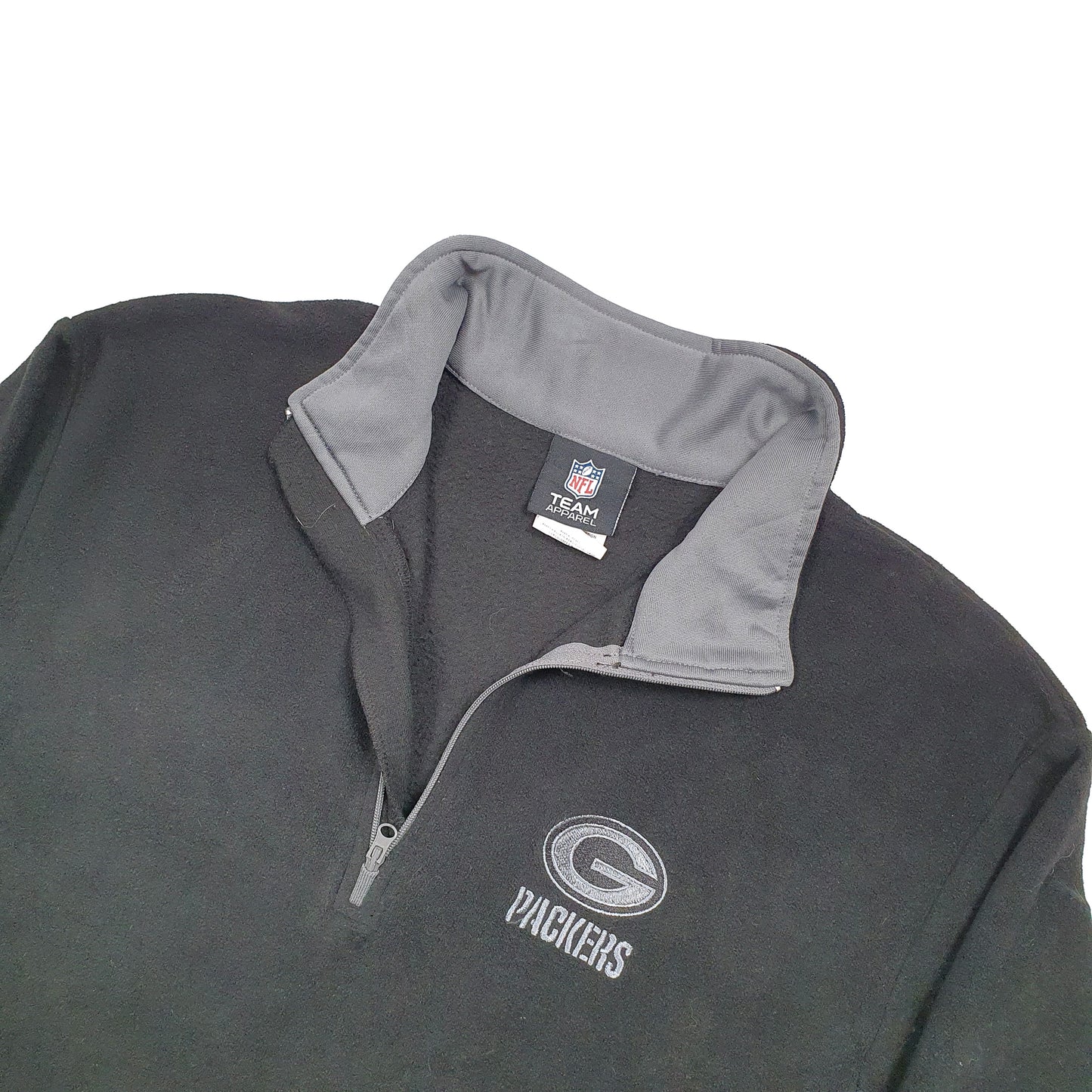 NFL Greenbay Packers American Football Quarter Zip Fleece M Black