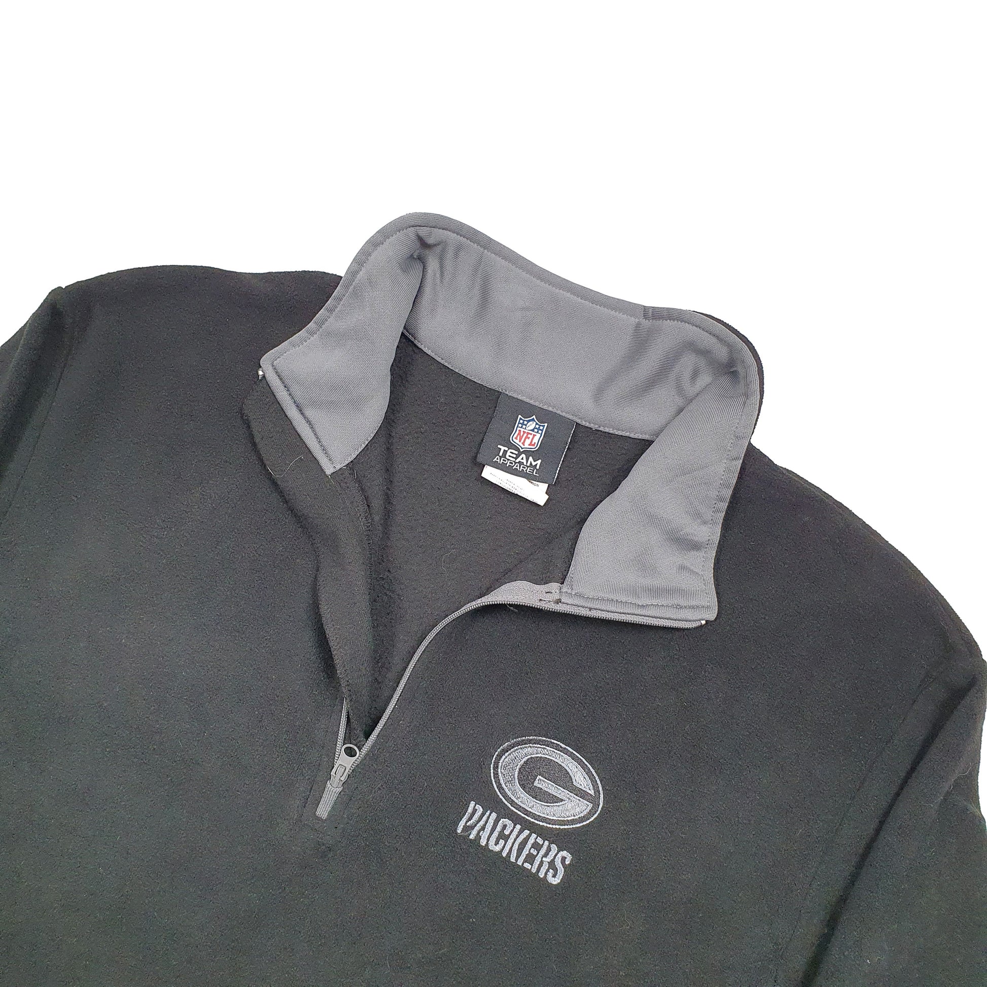 NFL Greenbay Packers American Football Quarter Zip Fleece M Black