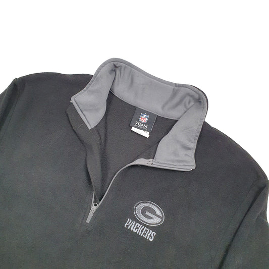 NFL Greenbay Packers American Football Quarter Zip Fleece M Black