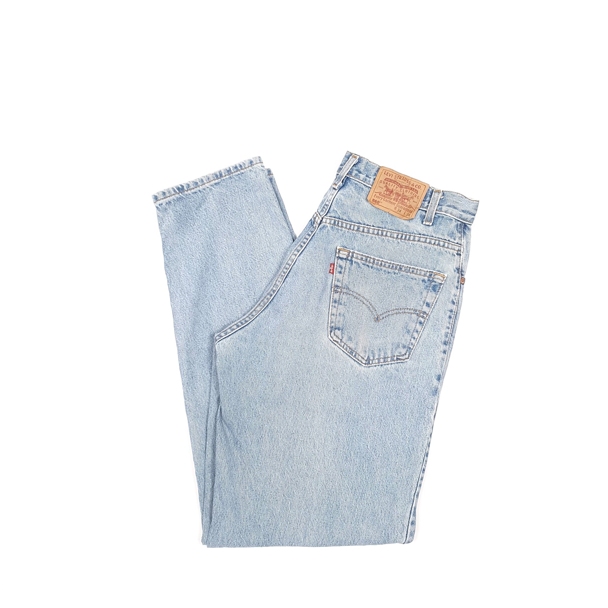 Levis 560 Loose Fit Vintage Tapered Jeans W34 L34 Blue