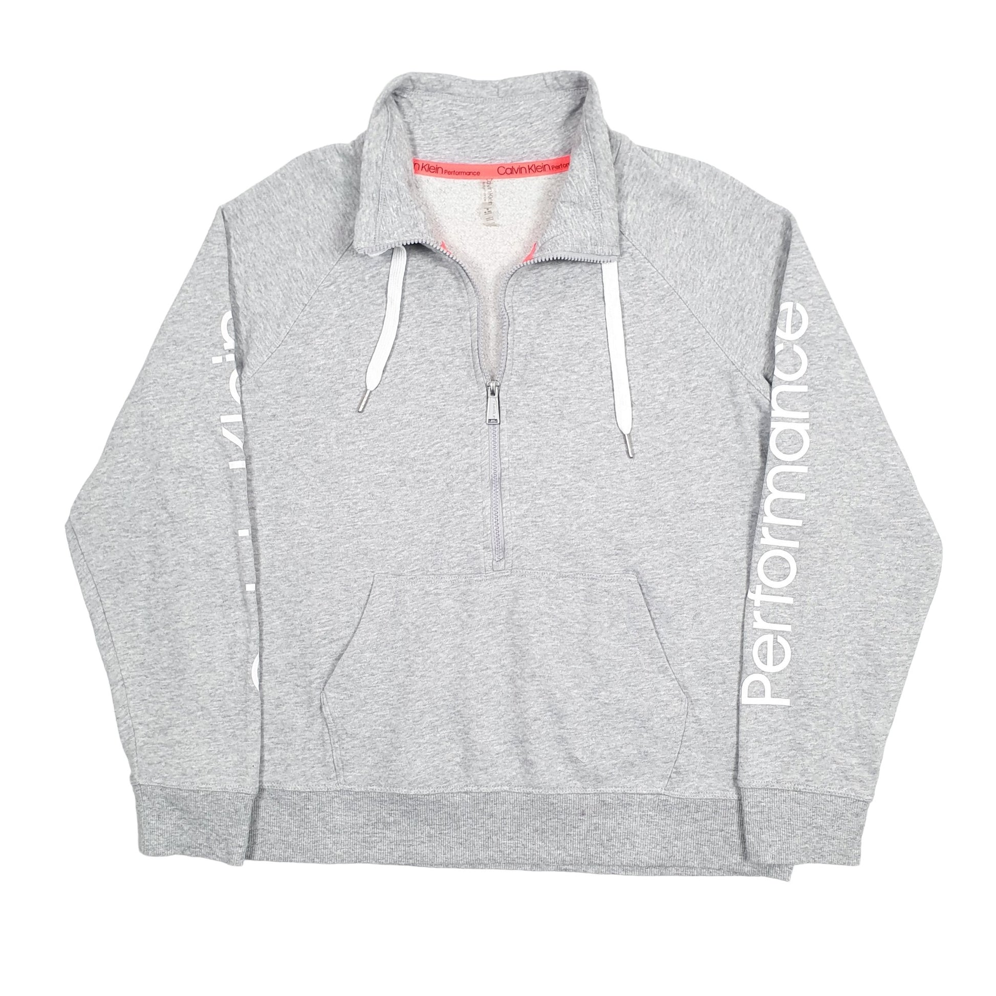 Calvin Klein Performance Spellout Quarter Zip XL Grey