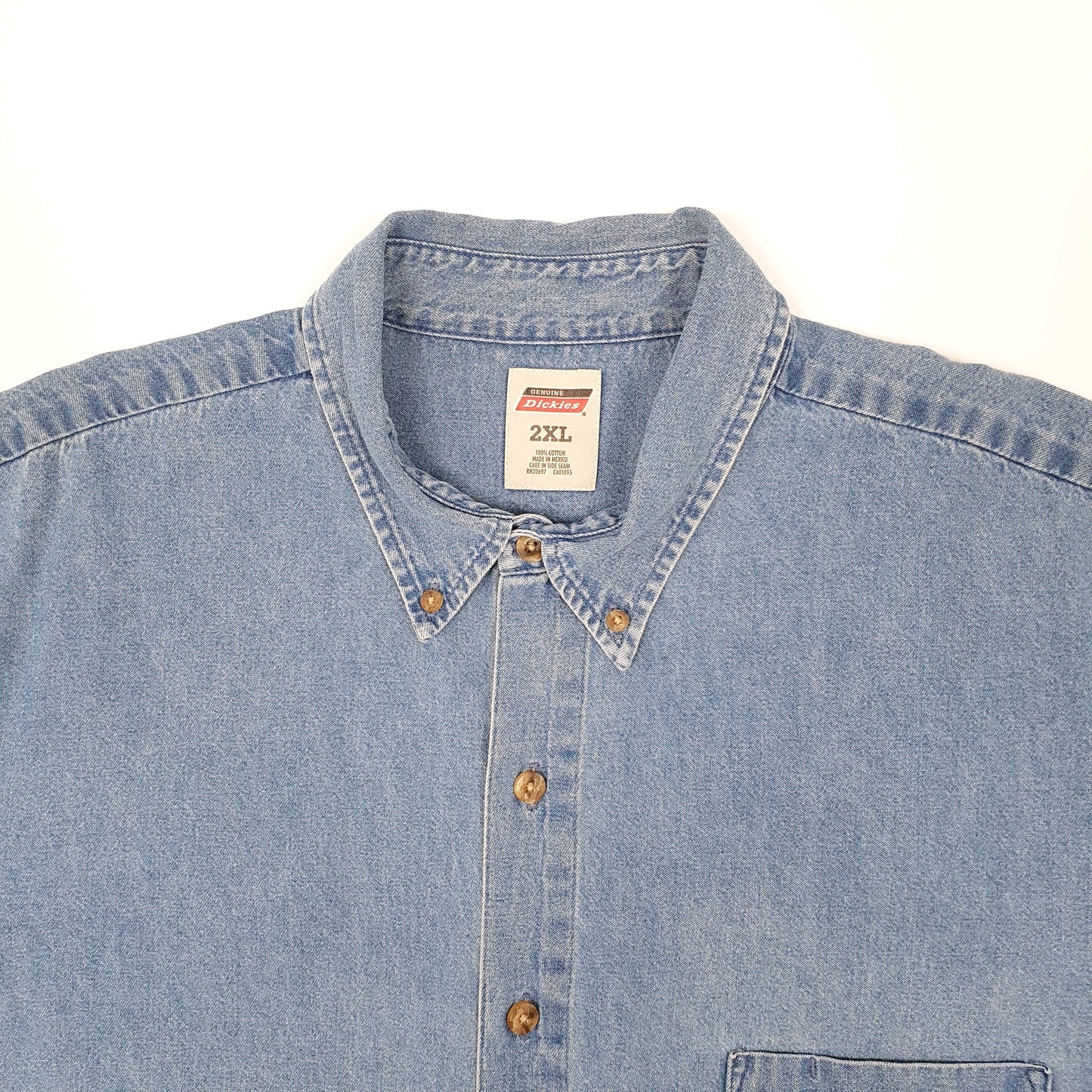 Mens Blue Dickies Denim Shacket Workwear Long Sleeve Shirt