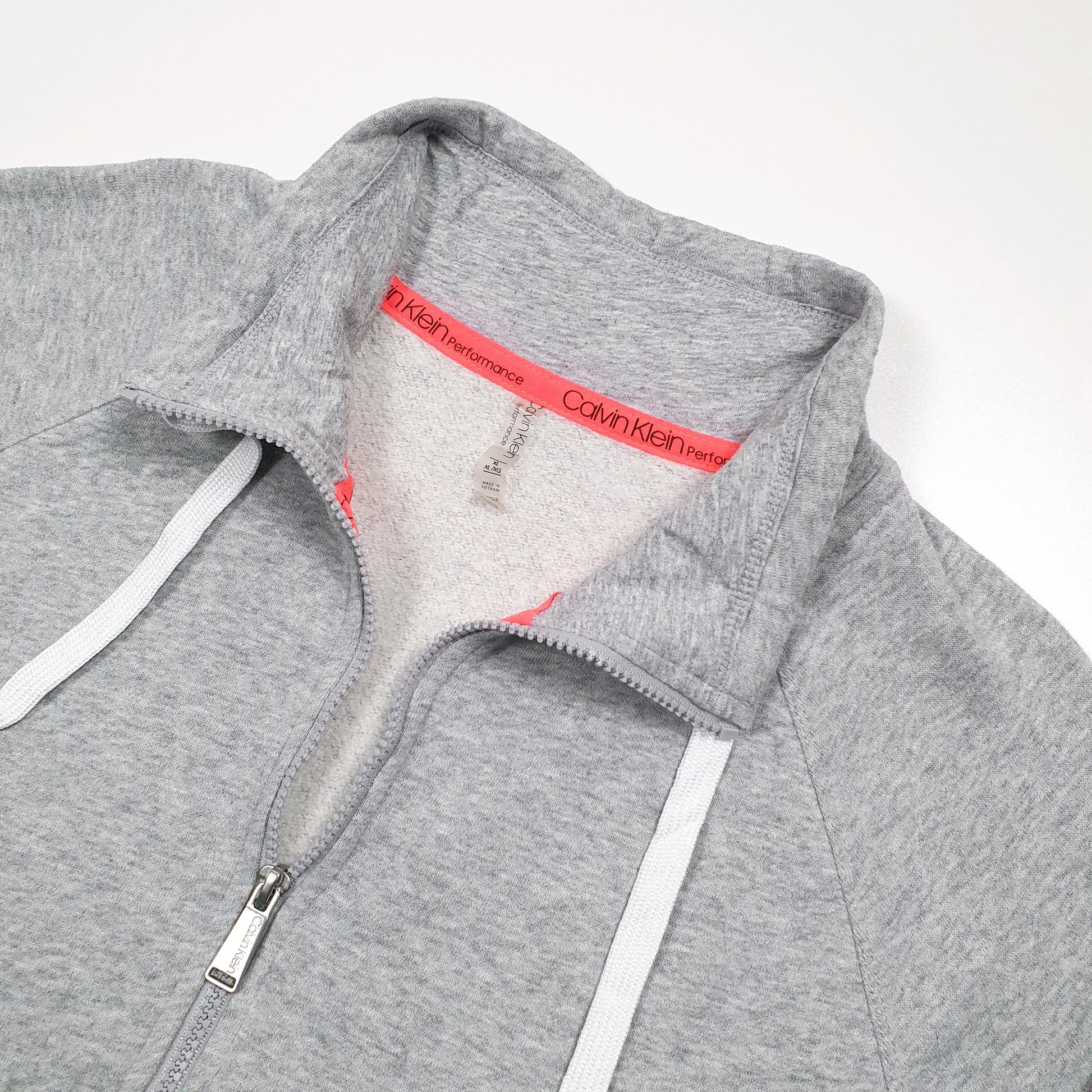 Calvin Klein Performance Spellout Quarter Zip XL Grey