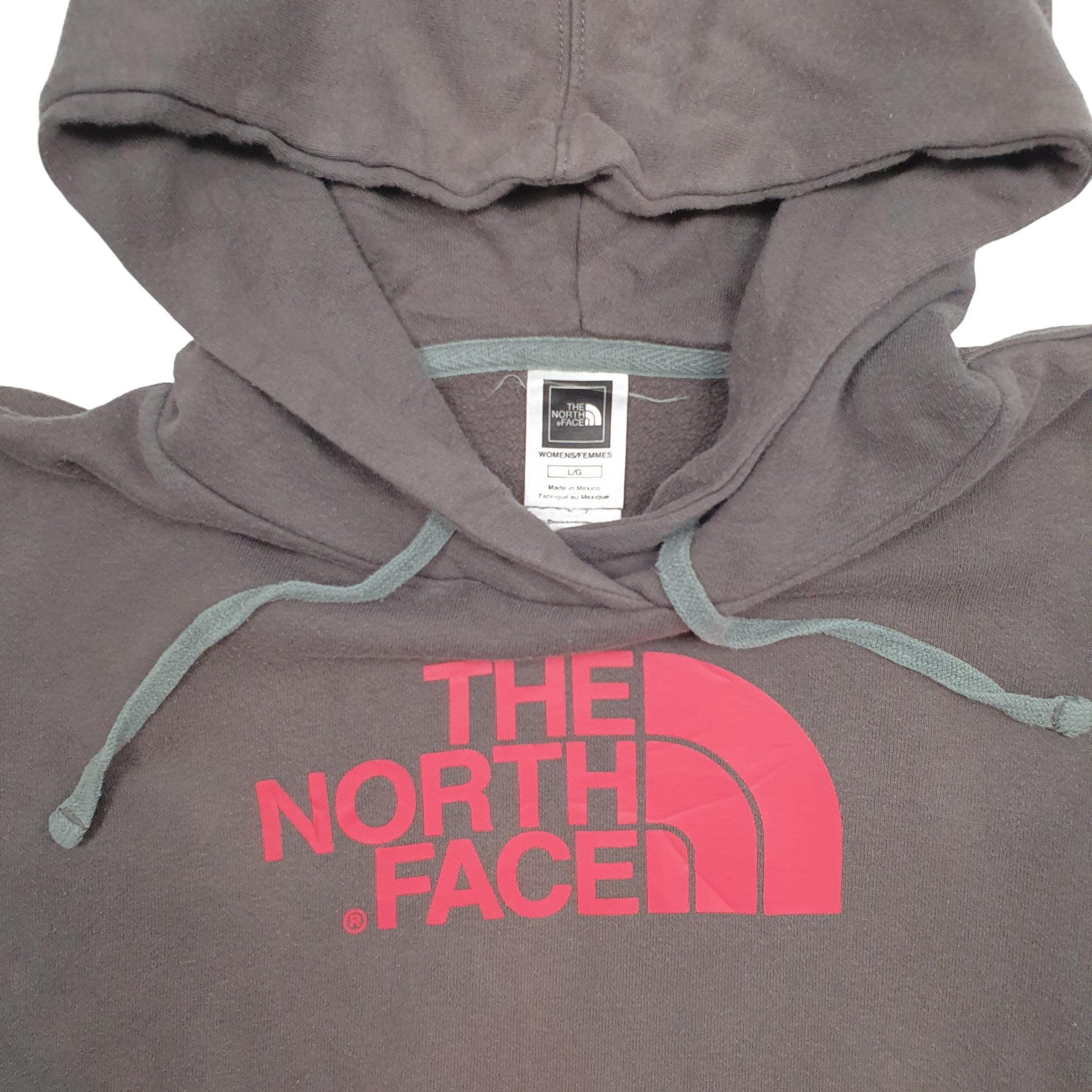 Womens Grey The North Face Spellout Hoodie Jumper
