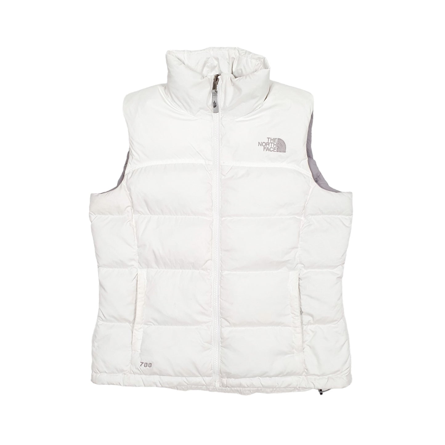 Womens White The North Face Gilet Vest Puffer Jacket Coat