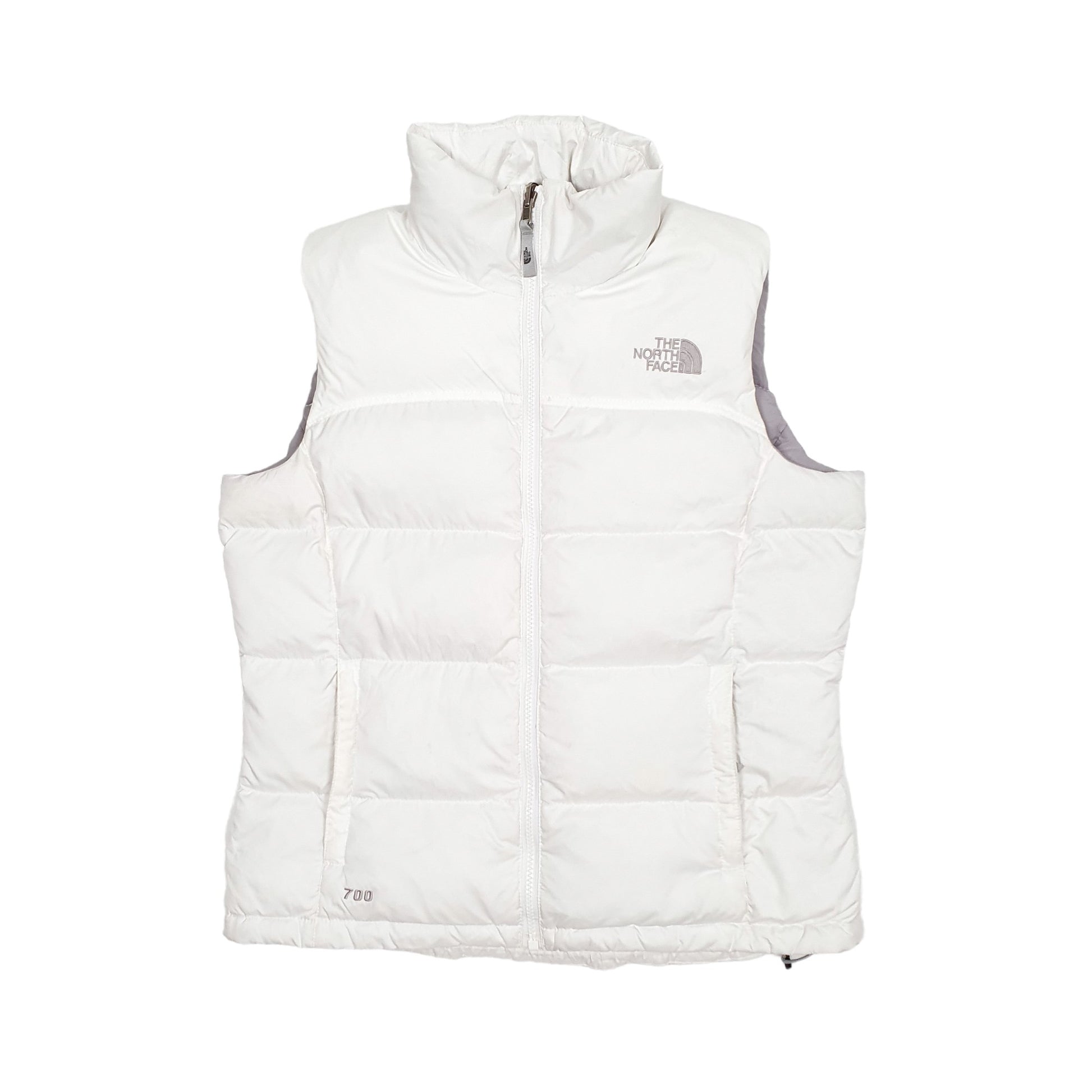 Womens White The North Face Gilet Vest Puffer Jacket Coat