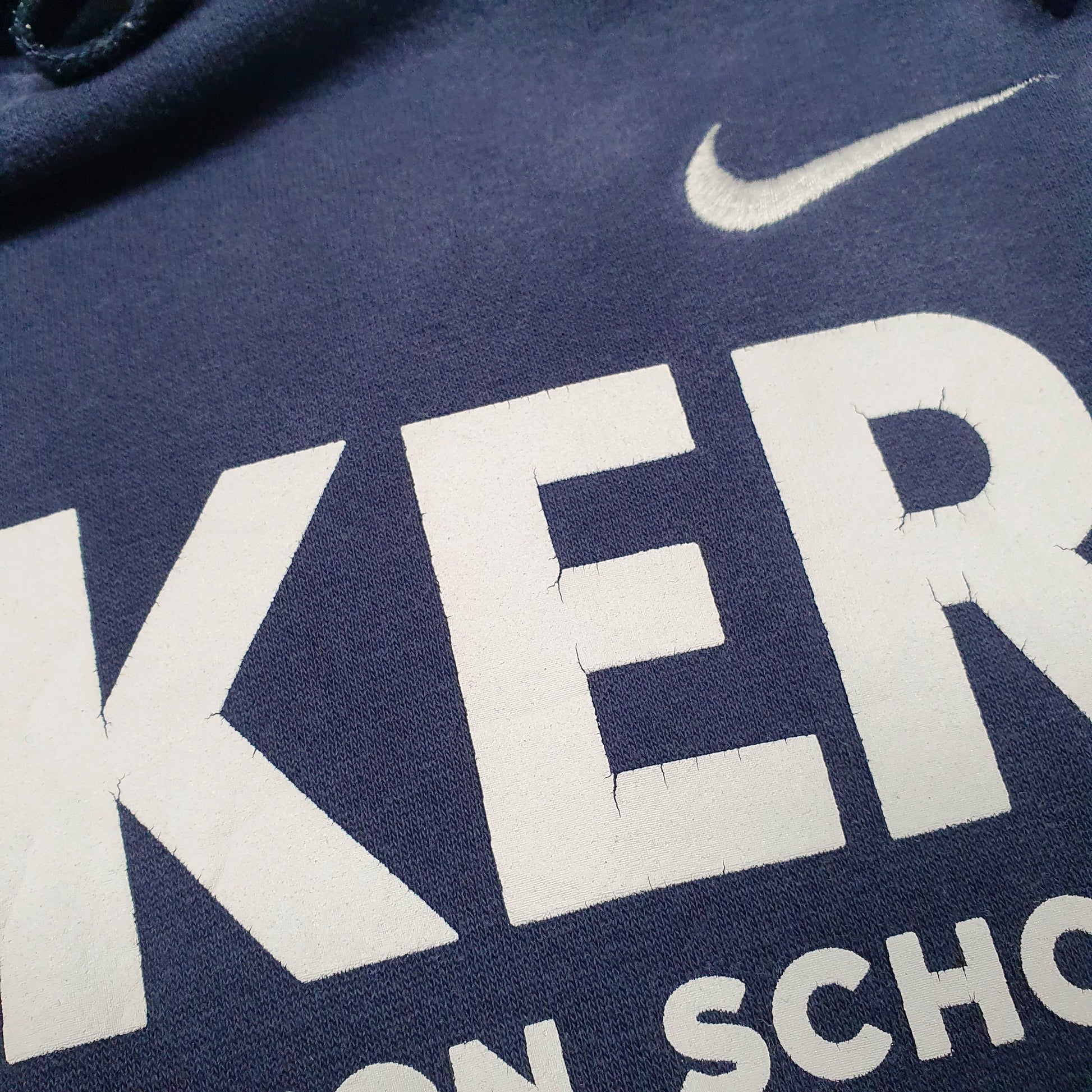 Mens Navy Nike Baker Demonstration School Wilmette USA Hoodie Jumper