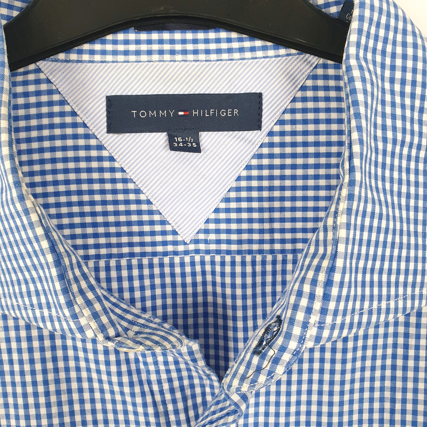 Tommy Hilfiger Long Sleeve Regular Fit Gingham Shirt Blue