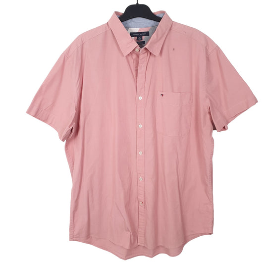 Mens Pink Tommy Hilfiger  Short Sleeve Shirt