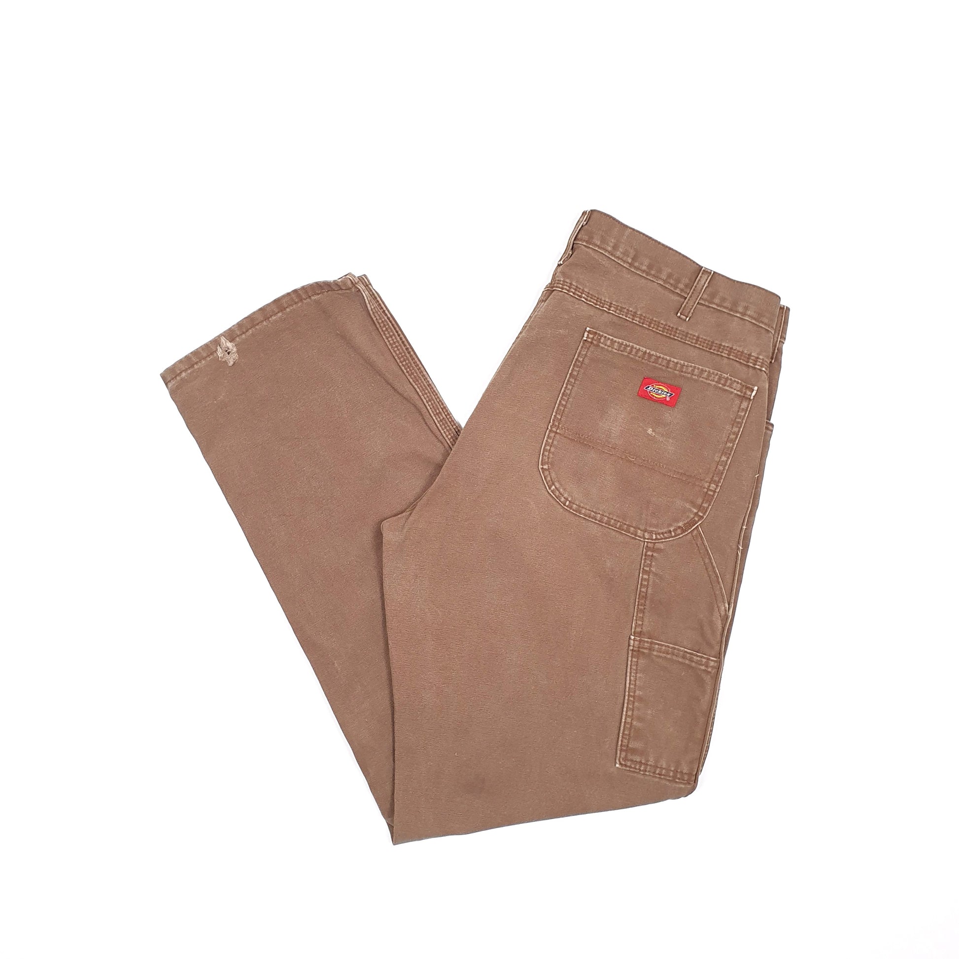Mens Dickies Brown Carpenter Trousers W36 L34 Brown