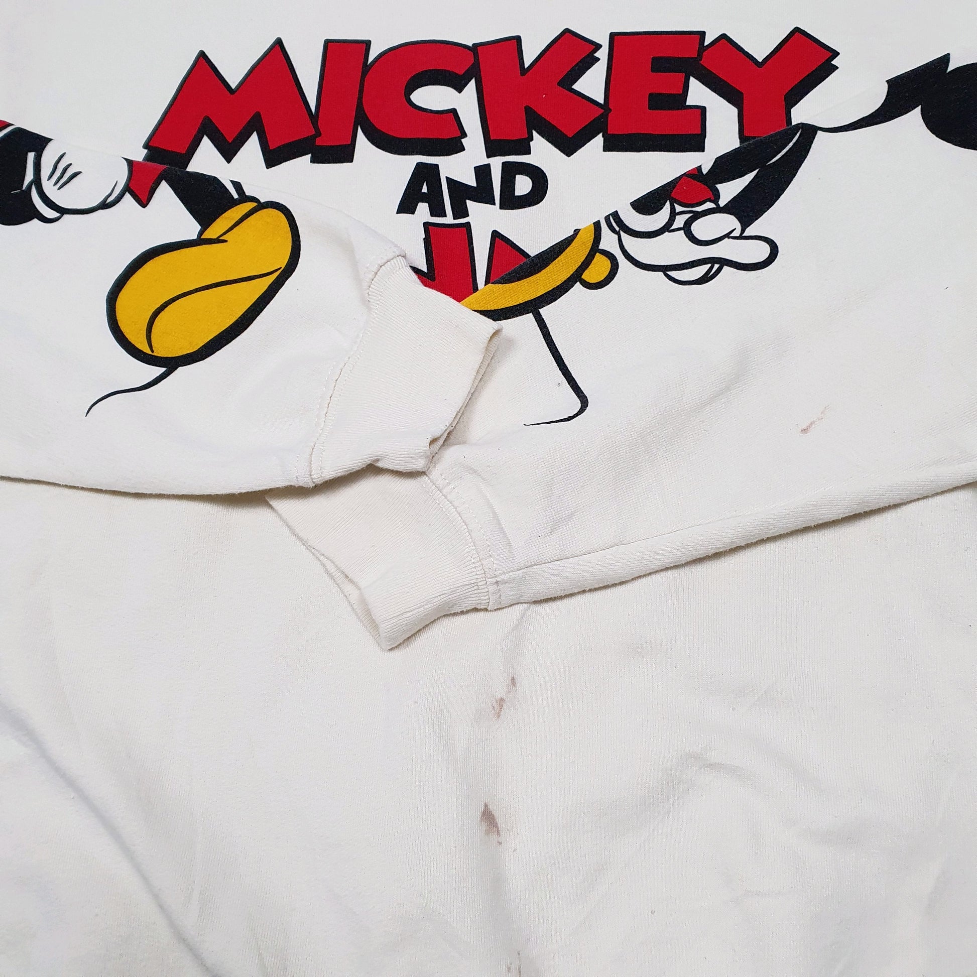 Womens Cream Disney Mickey Minnie Mouse Crewneck Jumper