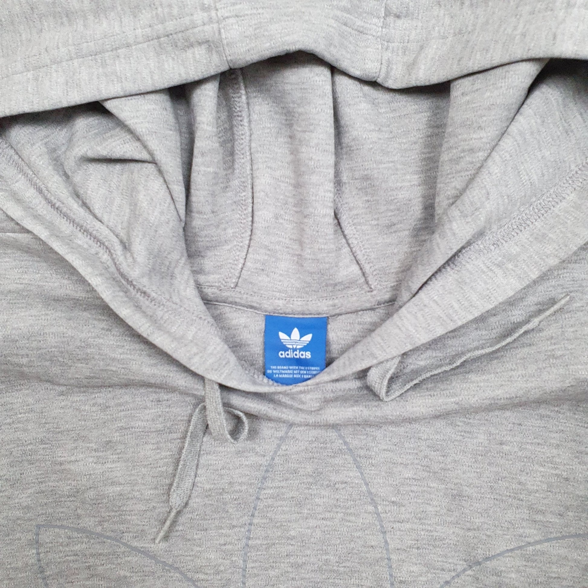 Mens Grey Adidas Spellout Hoodie Jumper