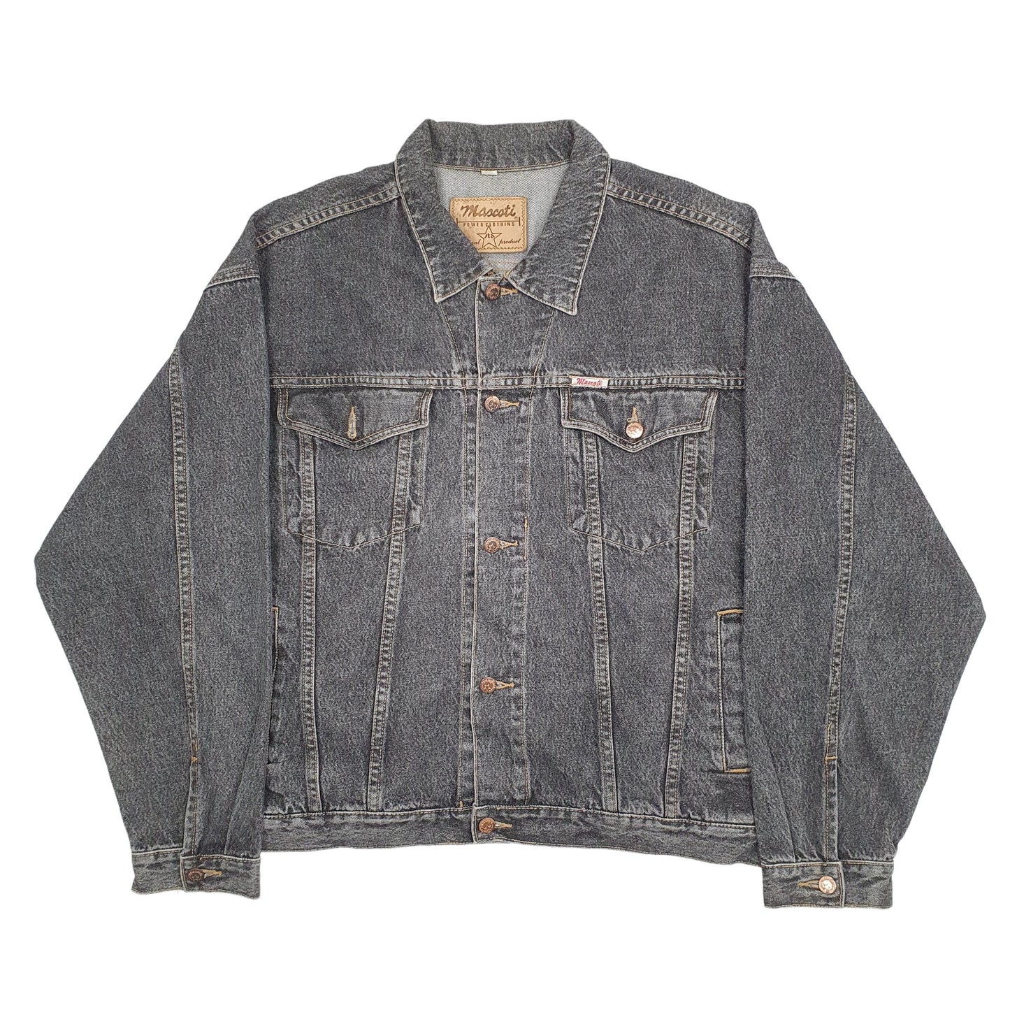 Mens Black Mascoti Trucker Denim Jacket Coat