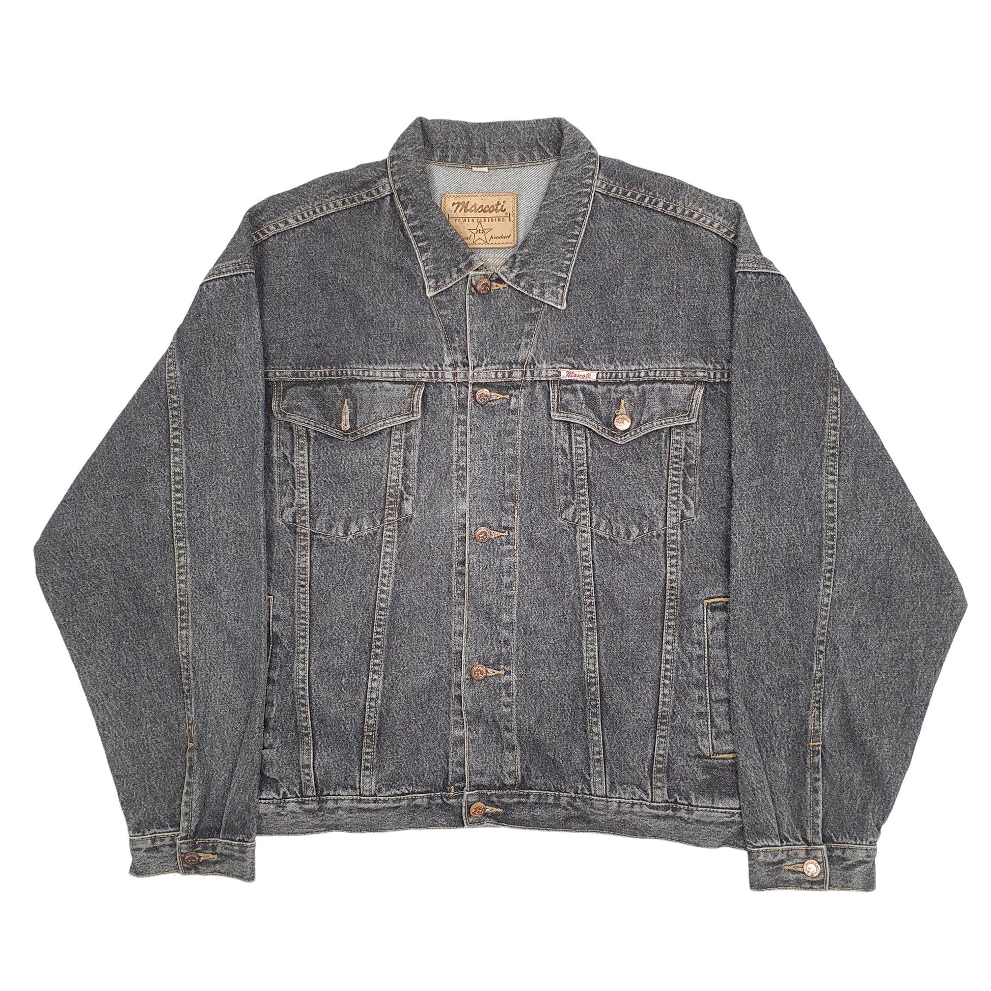 Mens Black Mascoti Trucker Denim Jacket Coat