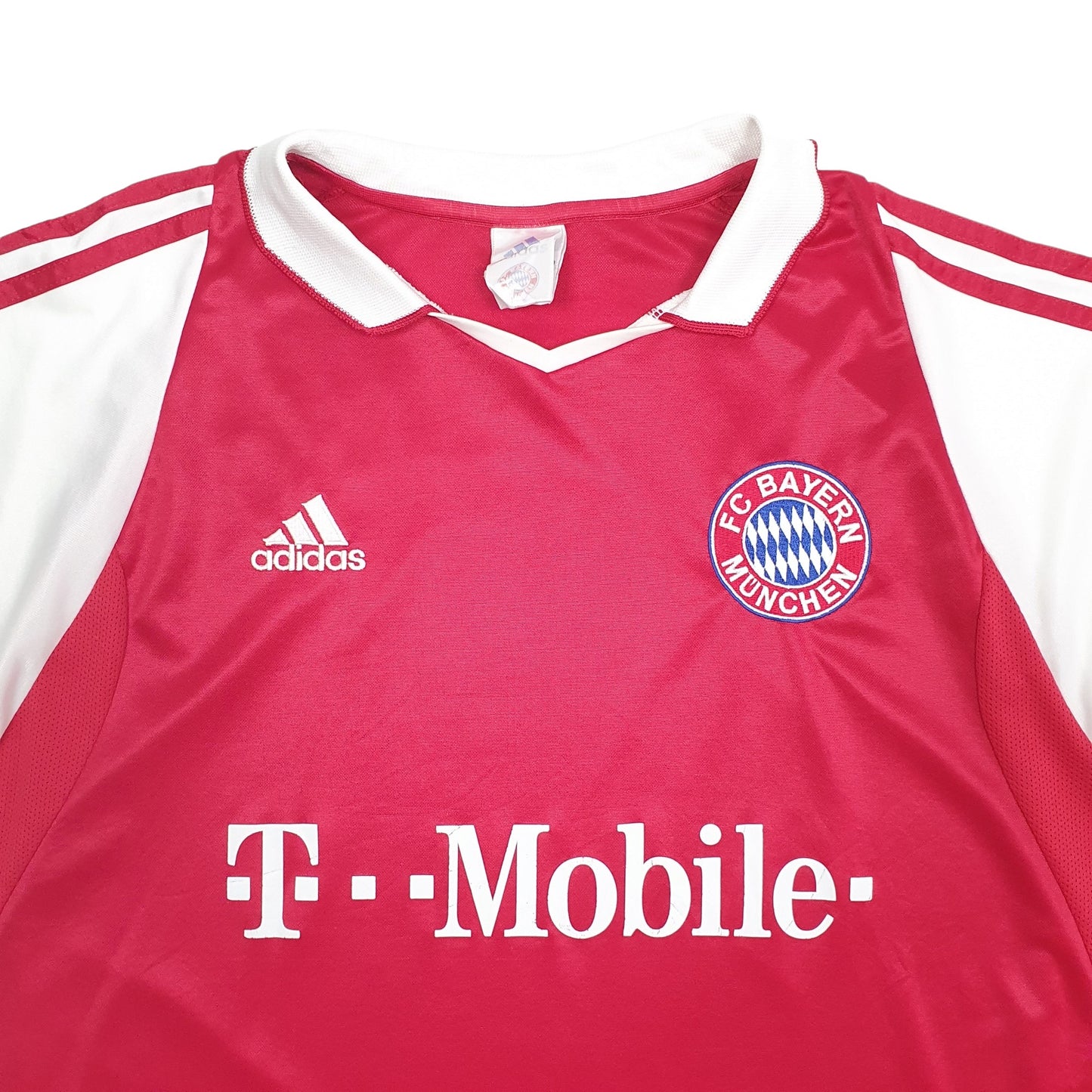Adidas Vintage Football Bayern Munich 2003 2004 Short Sleeve Polyester T Shirt Red