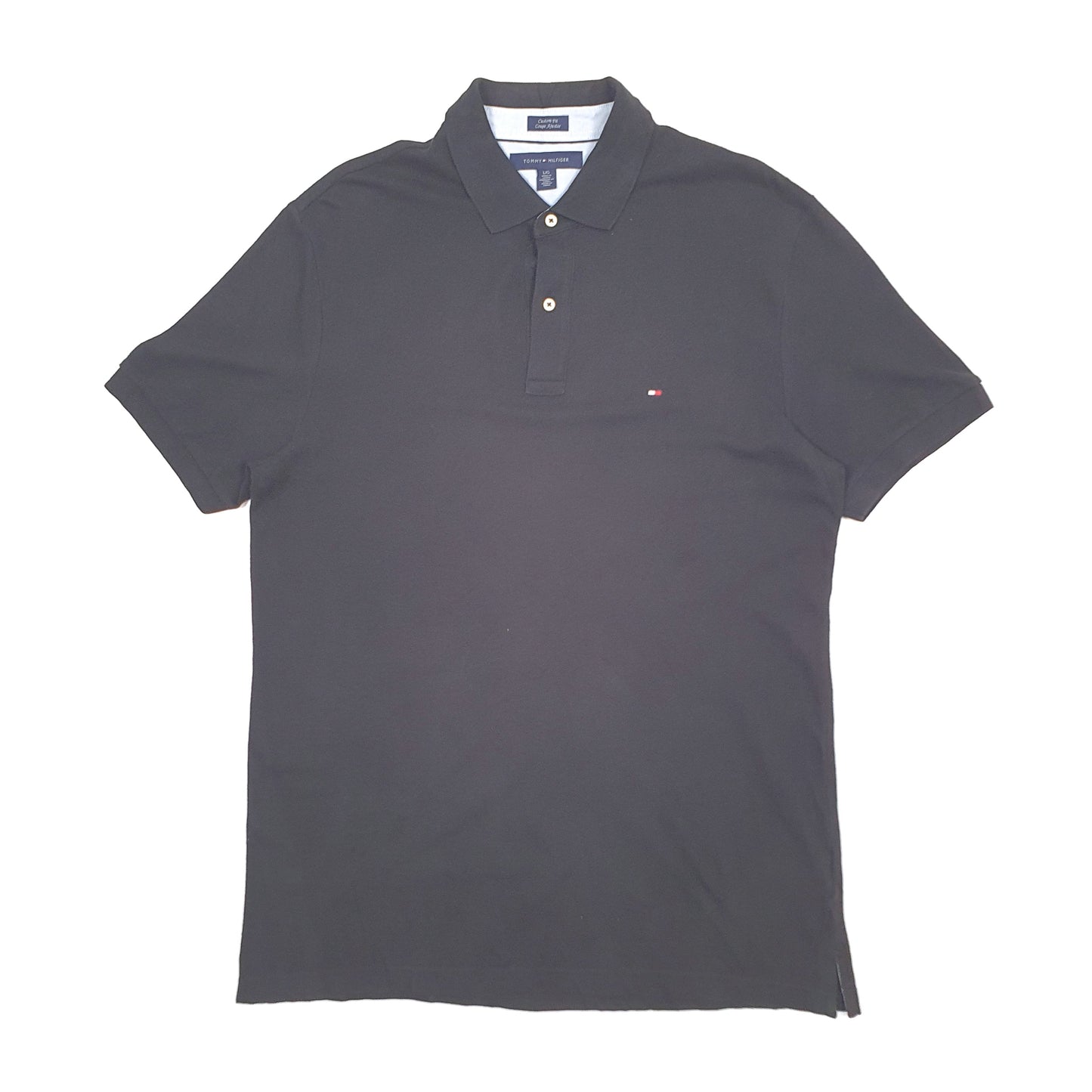 Mens Black Tommy Hilfiger  Short Sleeve Polo Shirt