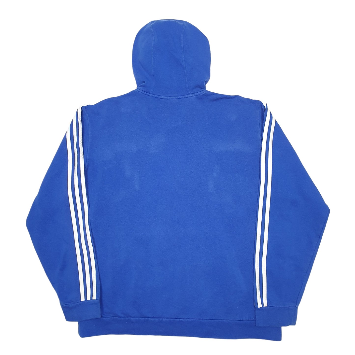 Mens Blue Adidas Spellout Hoodie Jumper