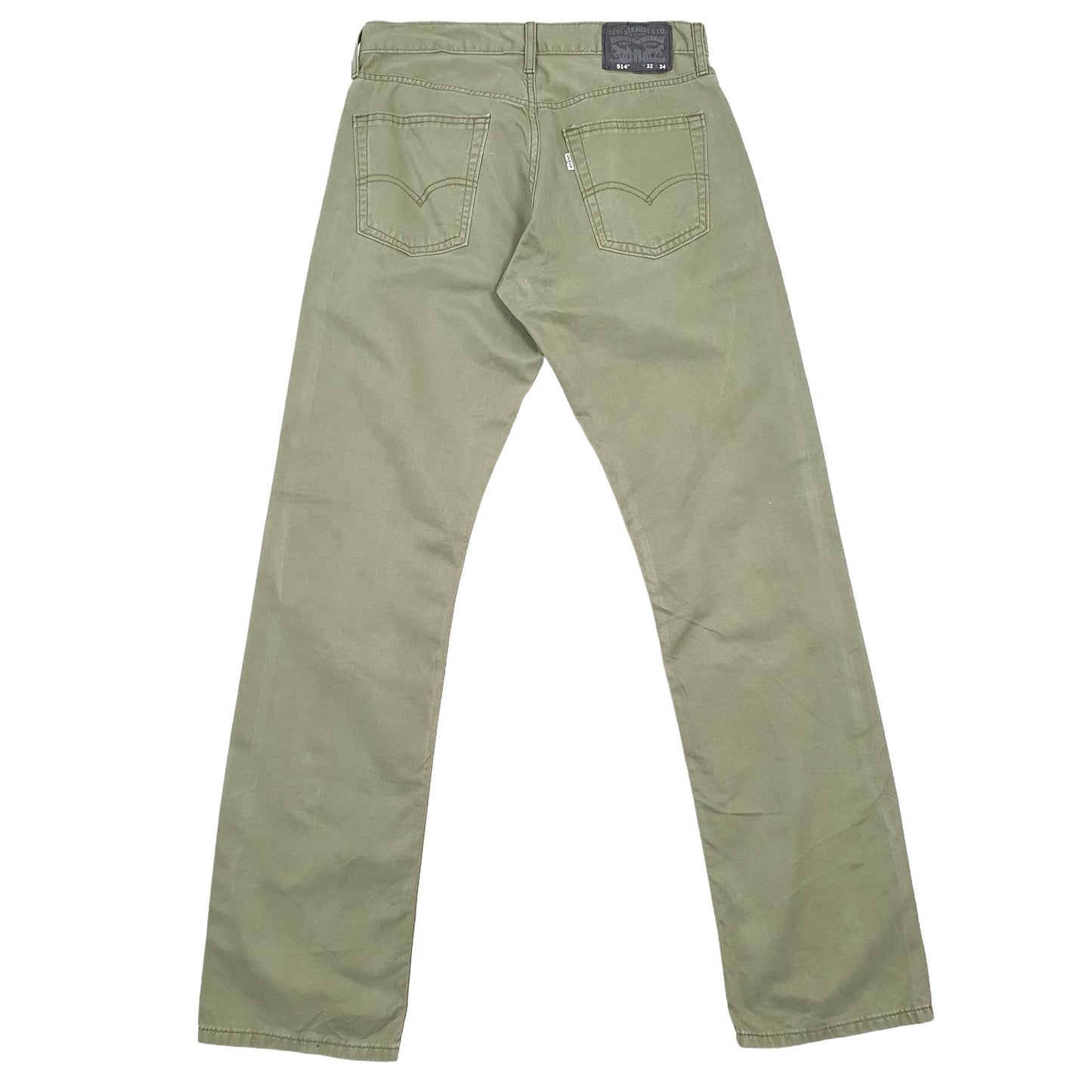 Mens Levis 514 Straight Green Chino Trousers W32 L34 Green