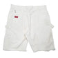 Mens White Dickies Cut Offs Carpenter Painter Workwear Denim Shorts