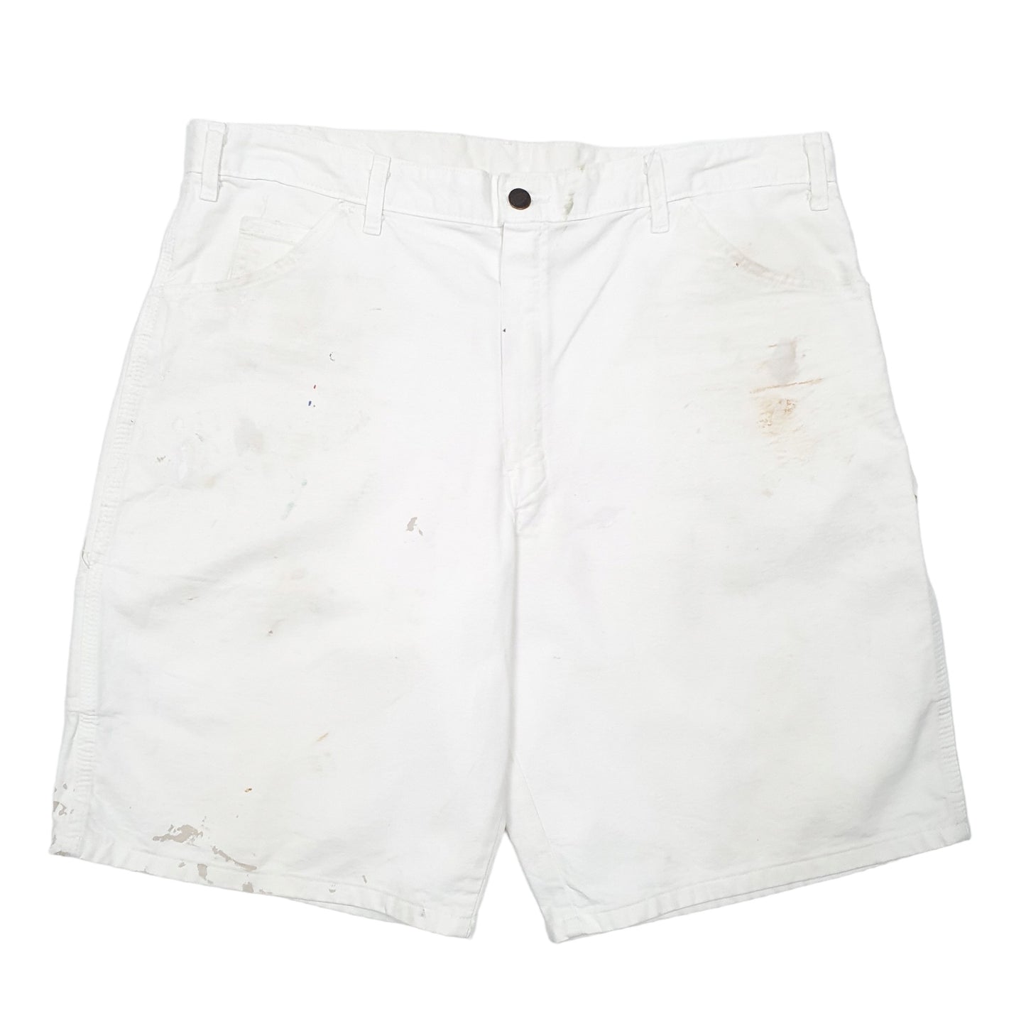 Mens White Dickies Carpenter Painter Workwear Denim Shorts