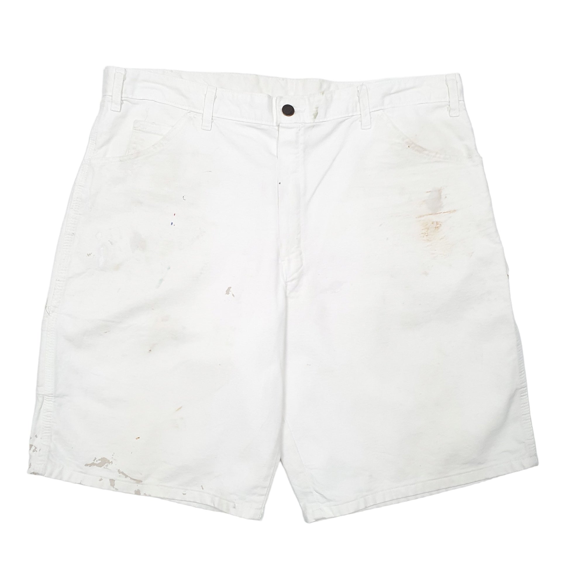 Mens White Dickies Carpenter Painter Workwear Denim Shorts