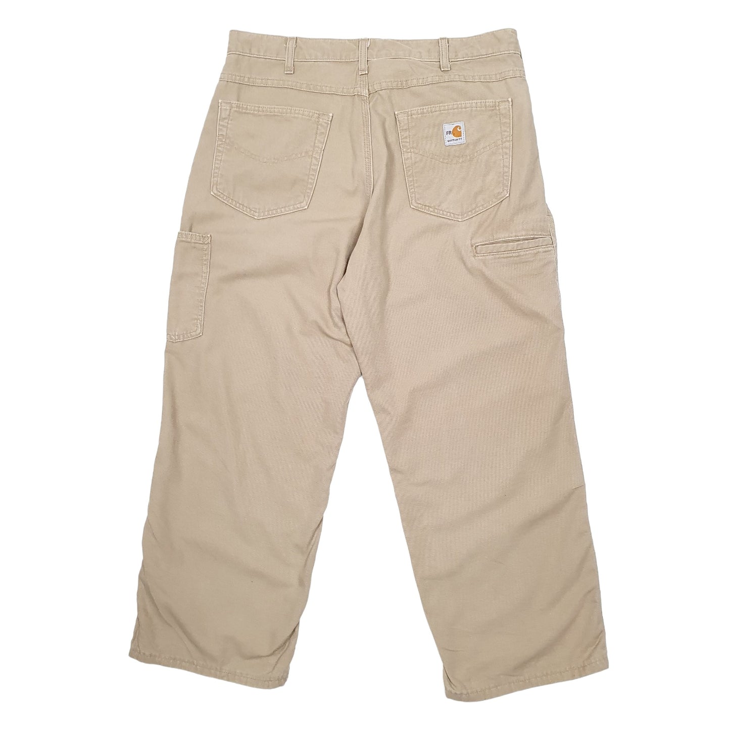 Mens Beige Carhartt Fire Resistant Carpenter Trousers