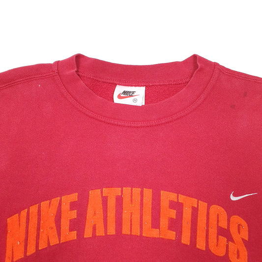 Mens Red Nike Vintage Athletics 90s Made In USA Crewneck Jumper