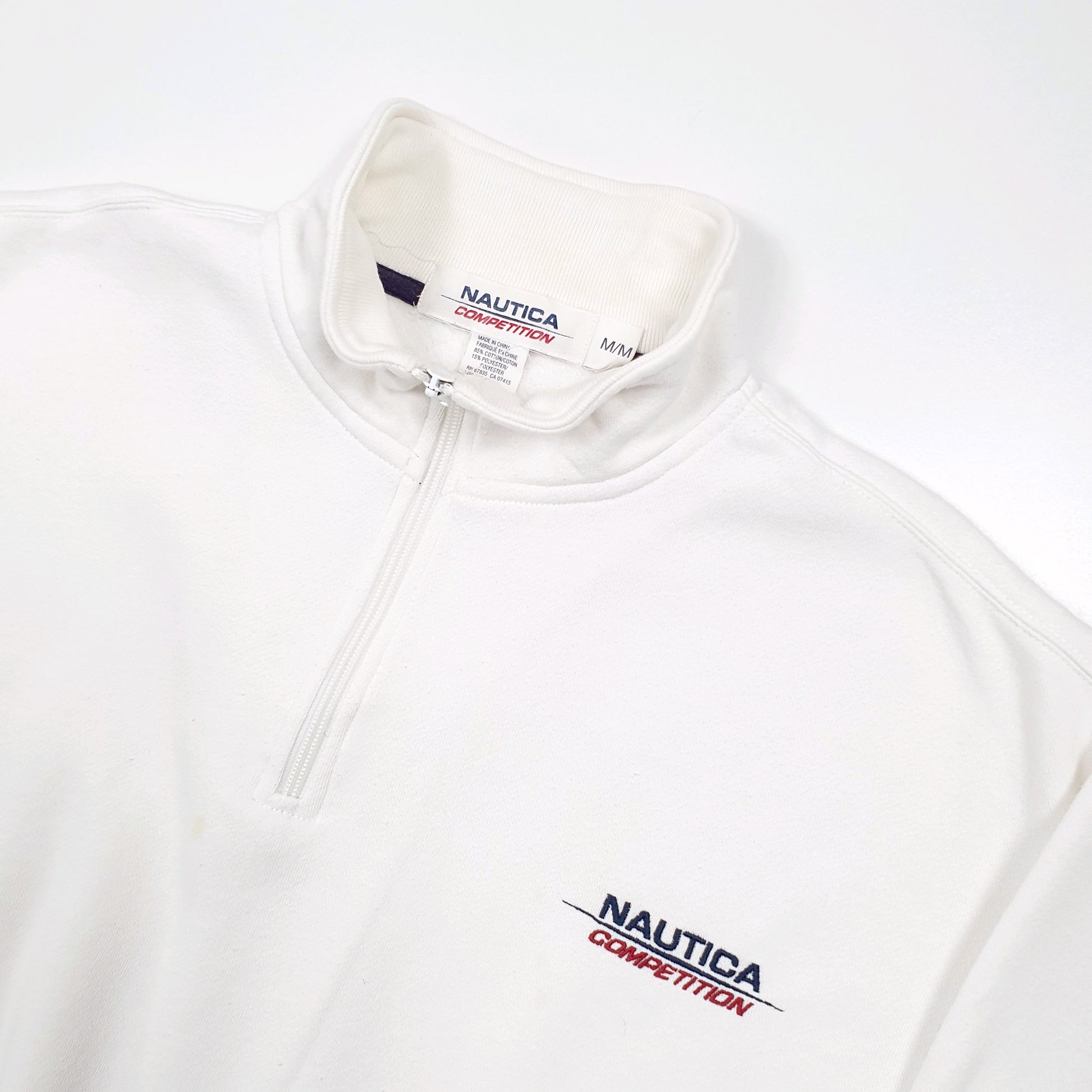 Nautica Competition Spellout Quarter Zip L White