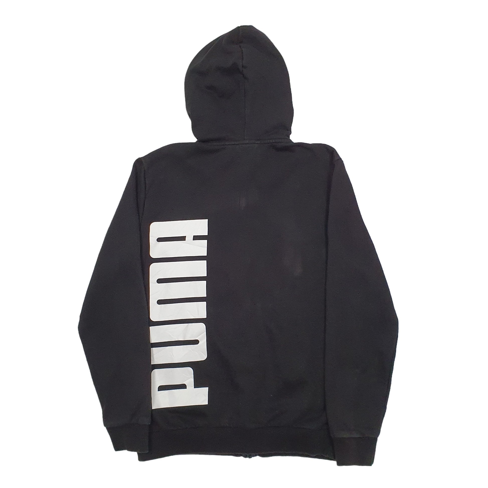 Mens Black Puma Spellout Full Zip Jumper