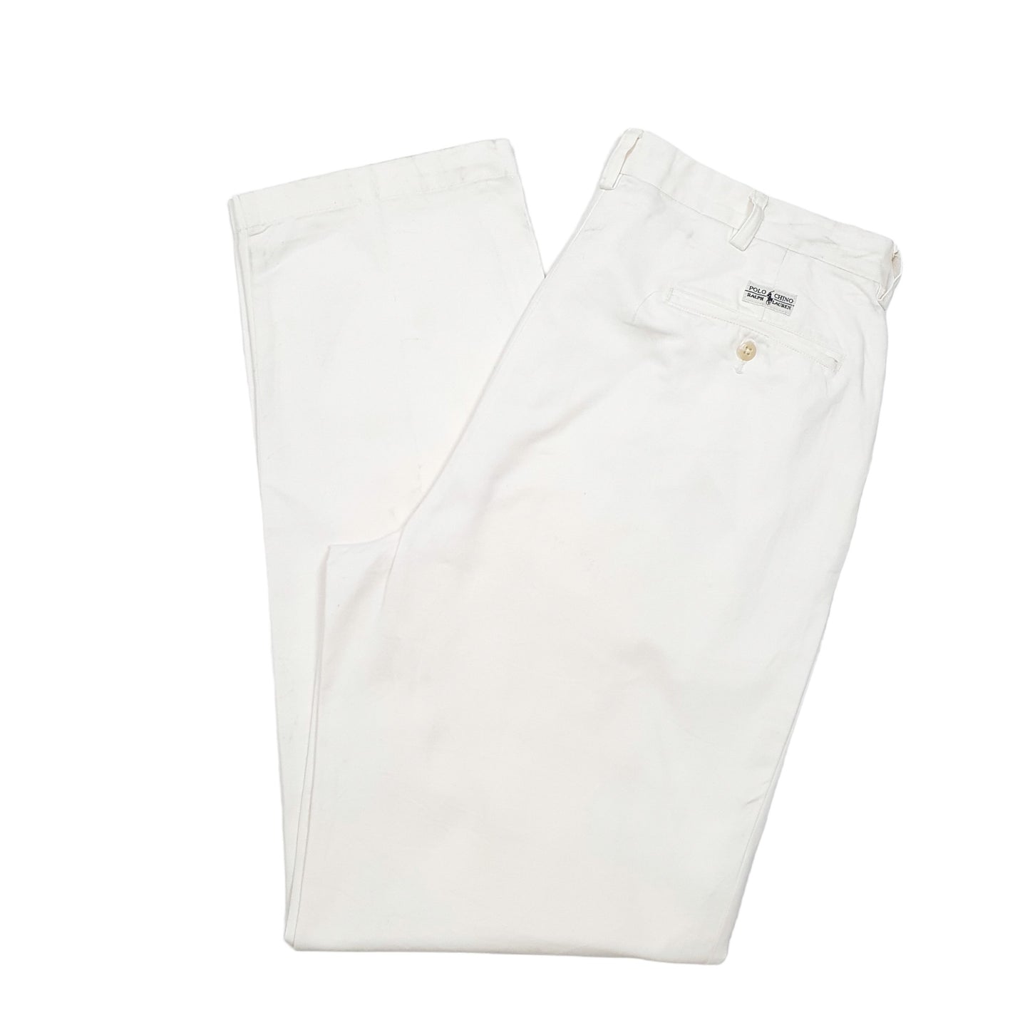 Mens Cream Polo Ralph Lauren Andrew Pant Double Pleated Chino Trousers