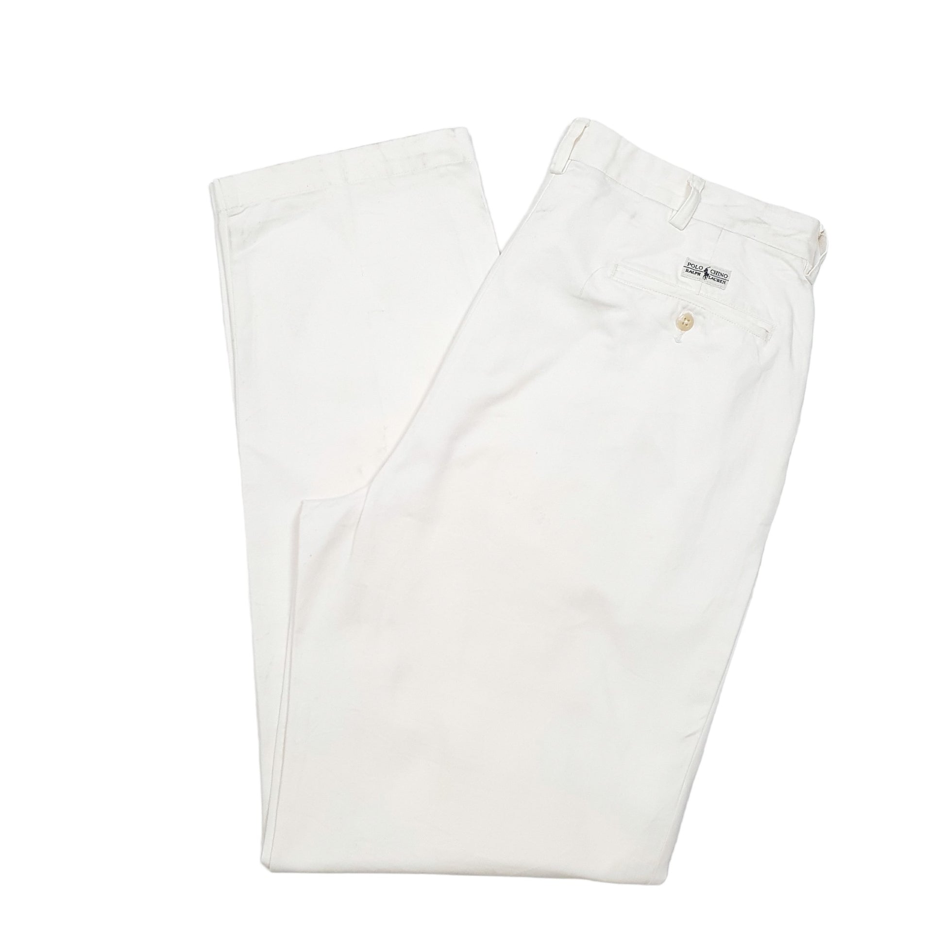 Mens Cream Polo Ralph Lauren Andrew Pant Double Pleated Chino Trousers