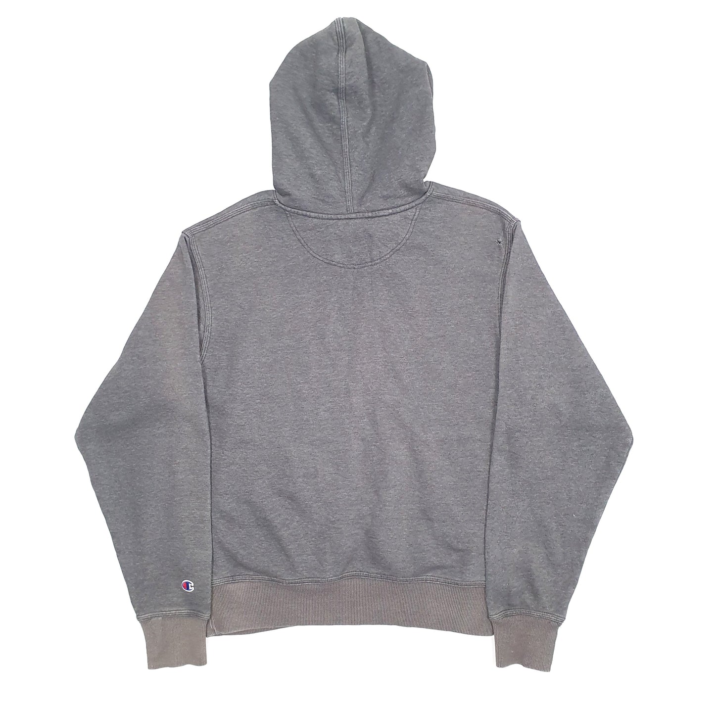 Mens Grey Champion Spellout Hoodie Jumper