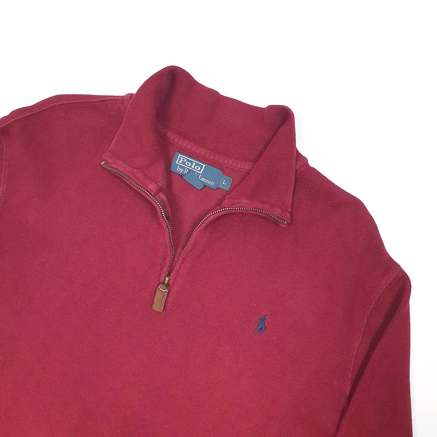 Polo Ralph Lauren Crop Top Quarter Zip L Burgundy