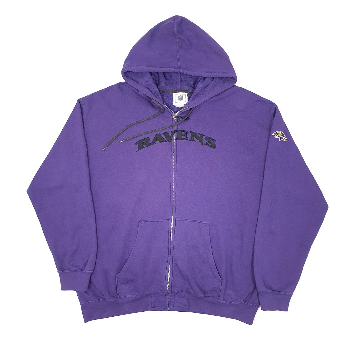 Mens Purple NFL Baltimore Ravens Football USA Hoodie Full Zip Jumper