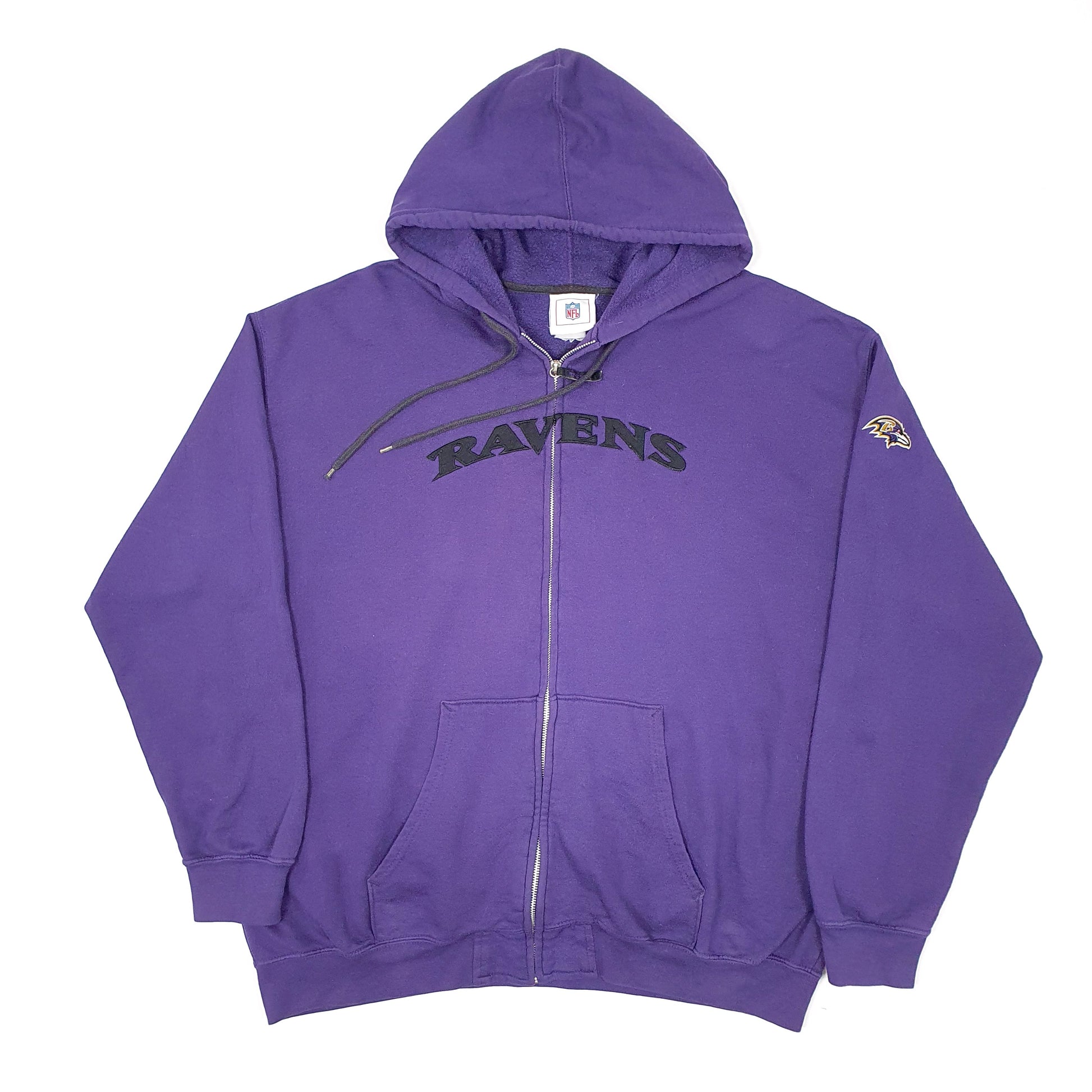 Mens Purple NFL Baltimore Ravens Football USA Hoodie Full Zip Jumper