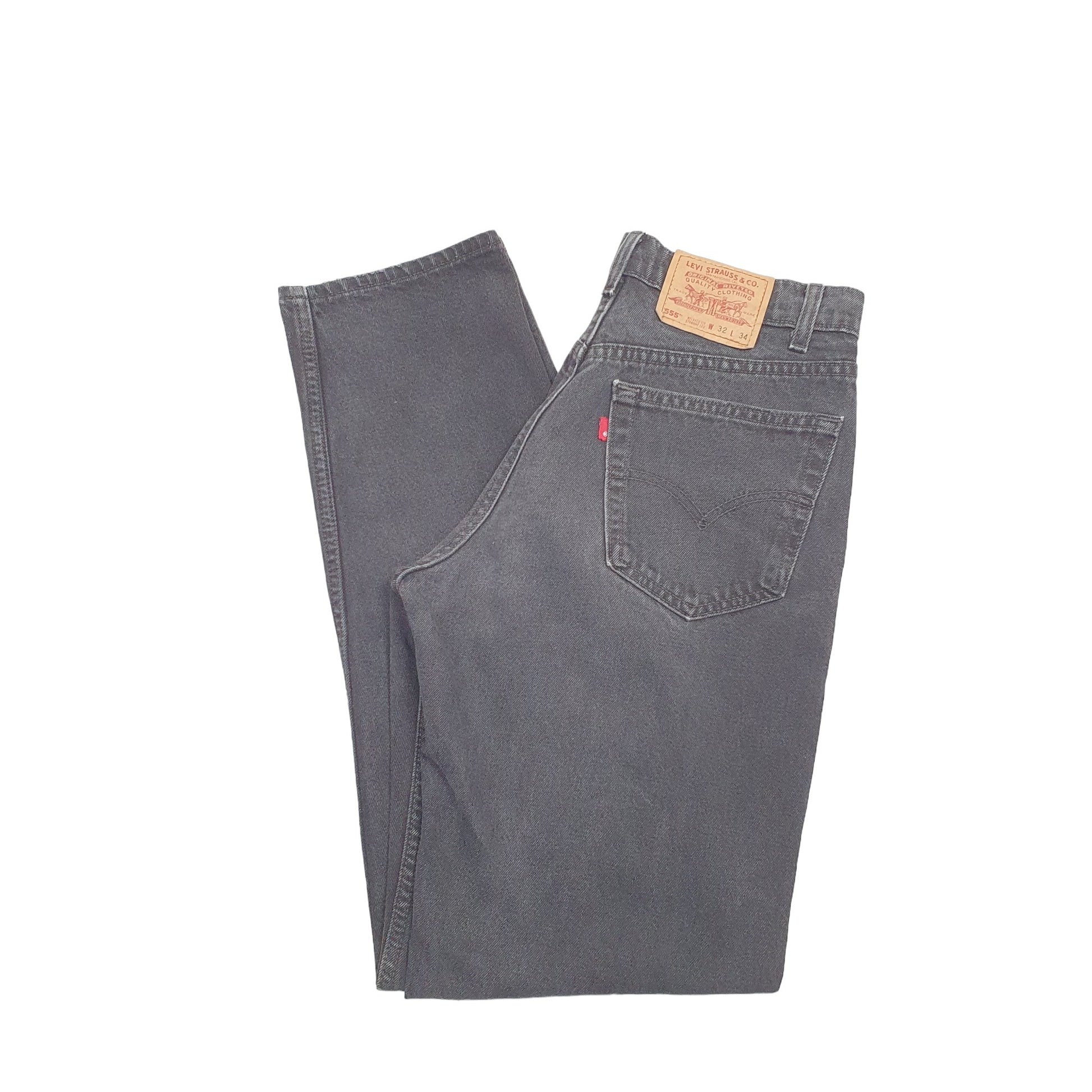 Levis Casual Straight Fit Relaxed Vintage Made In USA Damaged Jeans W32 L34 Black