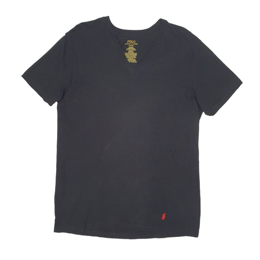 Mens Black Ralph Lauren V Neck Polo Short Sleeve T Shirt